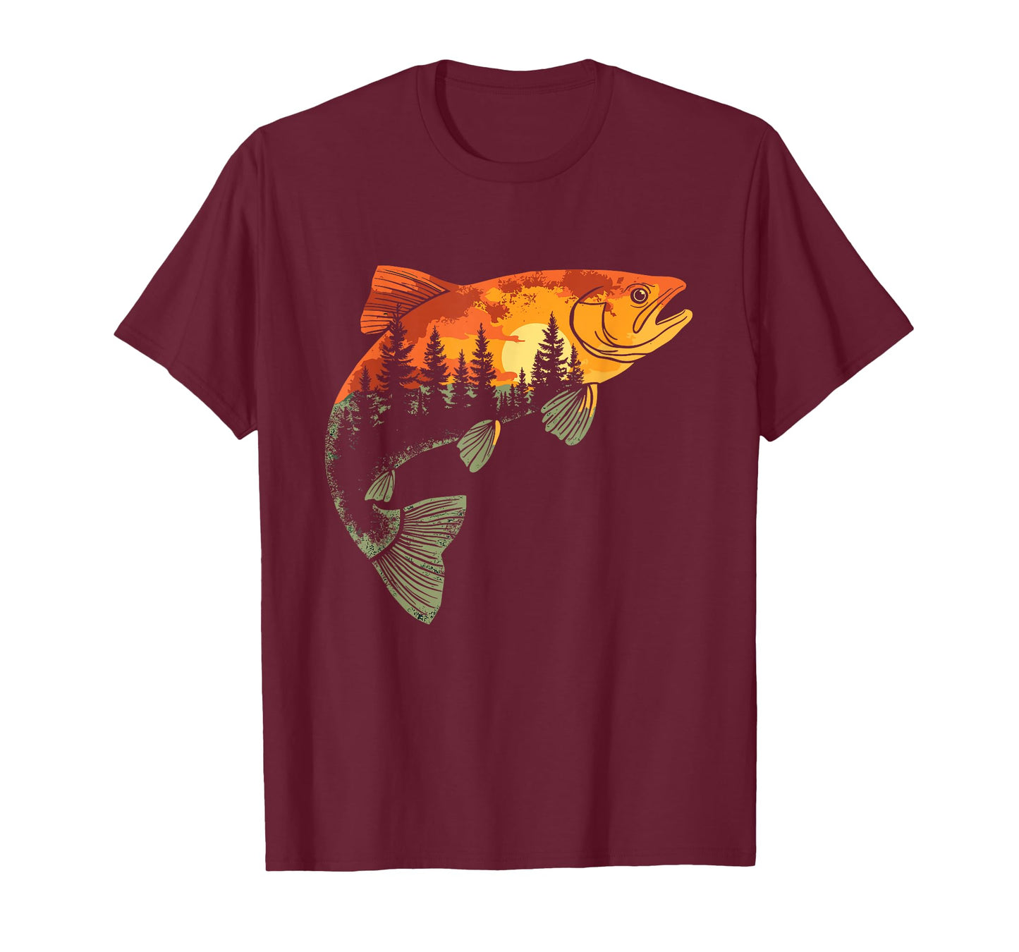 Fishing, Trout, Fly Fishing, Angler Fisherman, Nature Forest T-Shirt