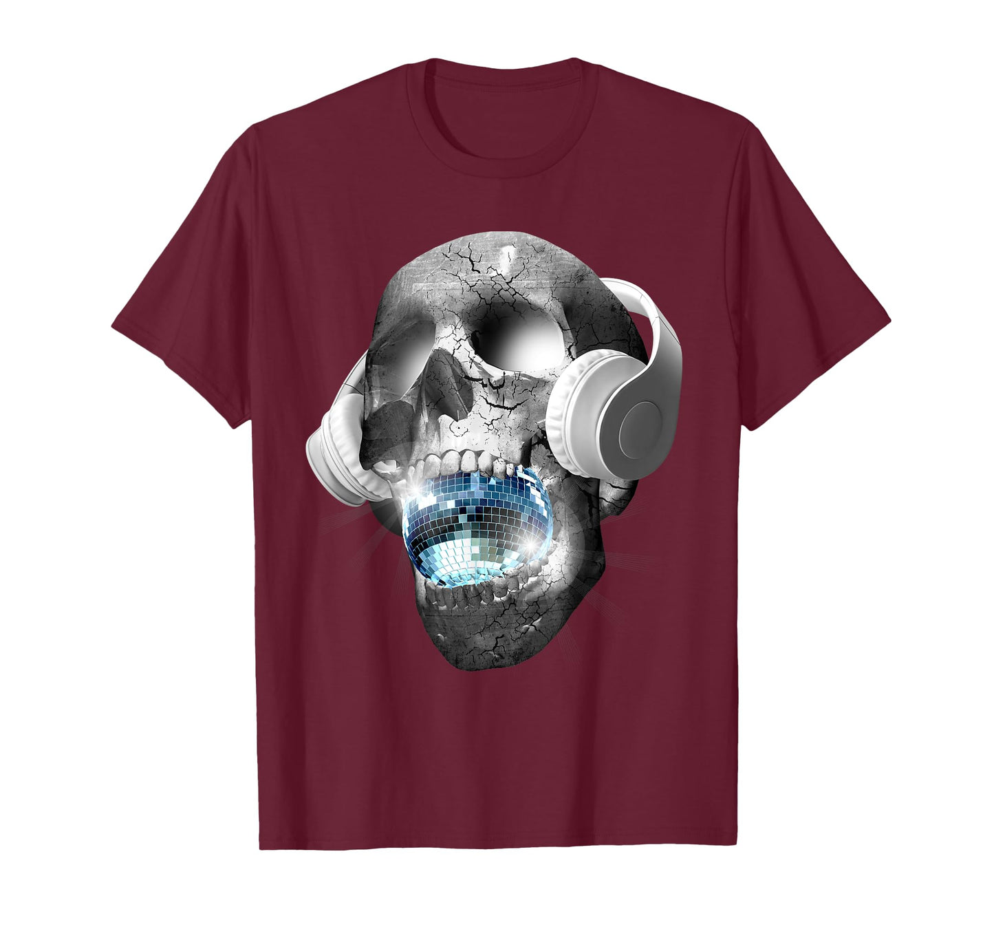 EDM Urban DJ hip hop skull streetwear headphones graphic tee T-Shirt