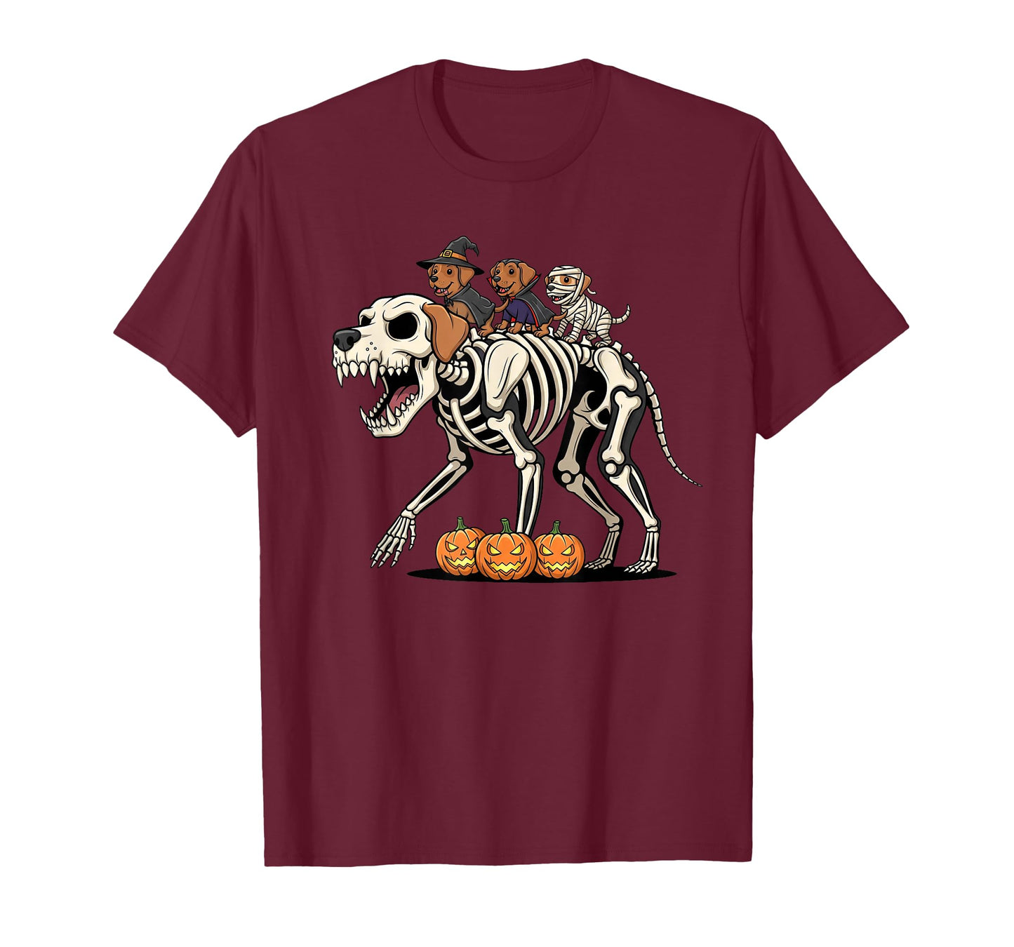 Labrador Retriever Skeleton Witch Halloween Kids Mens Womens T-Shirt