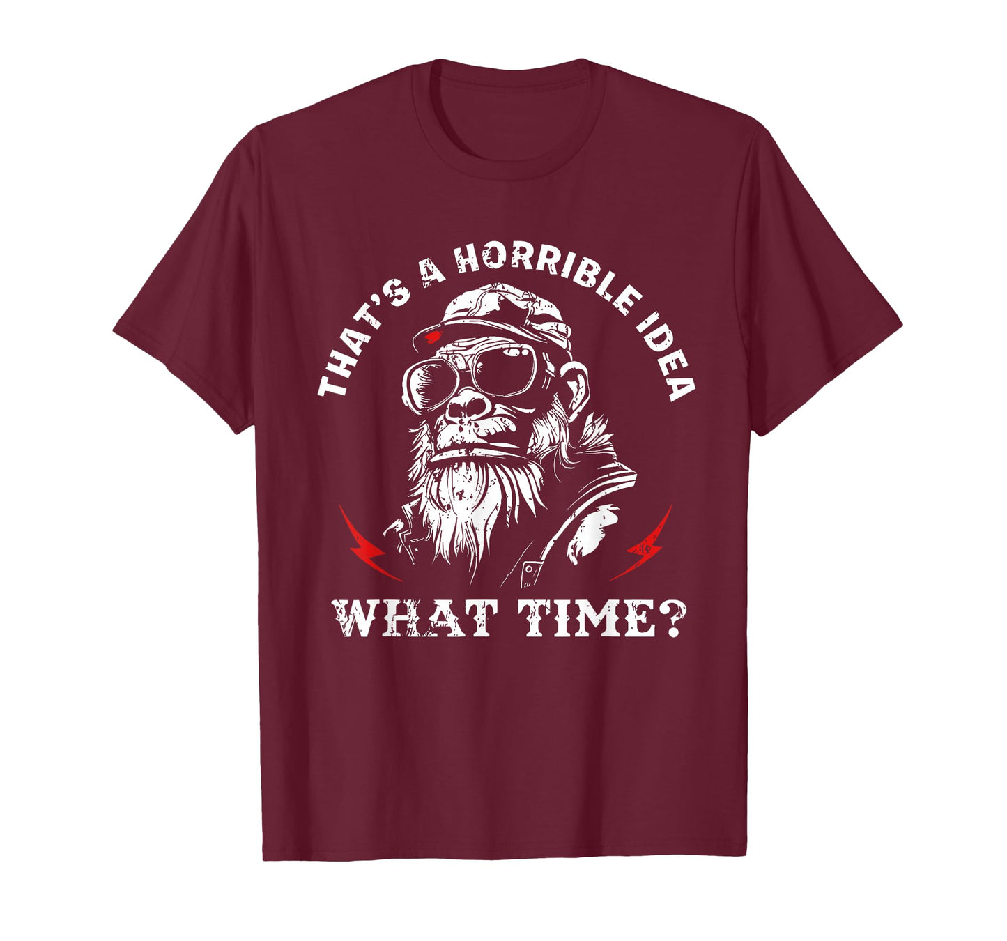 Retro That's A Horrible Idea What Time Monkey T-Shirt