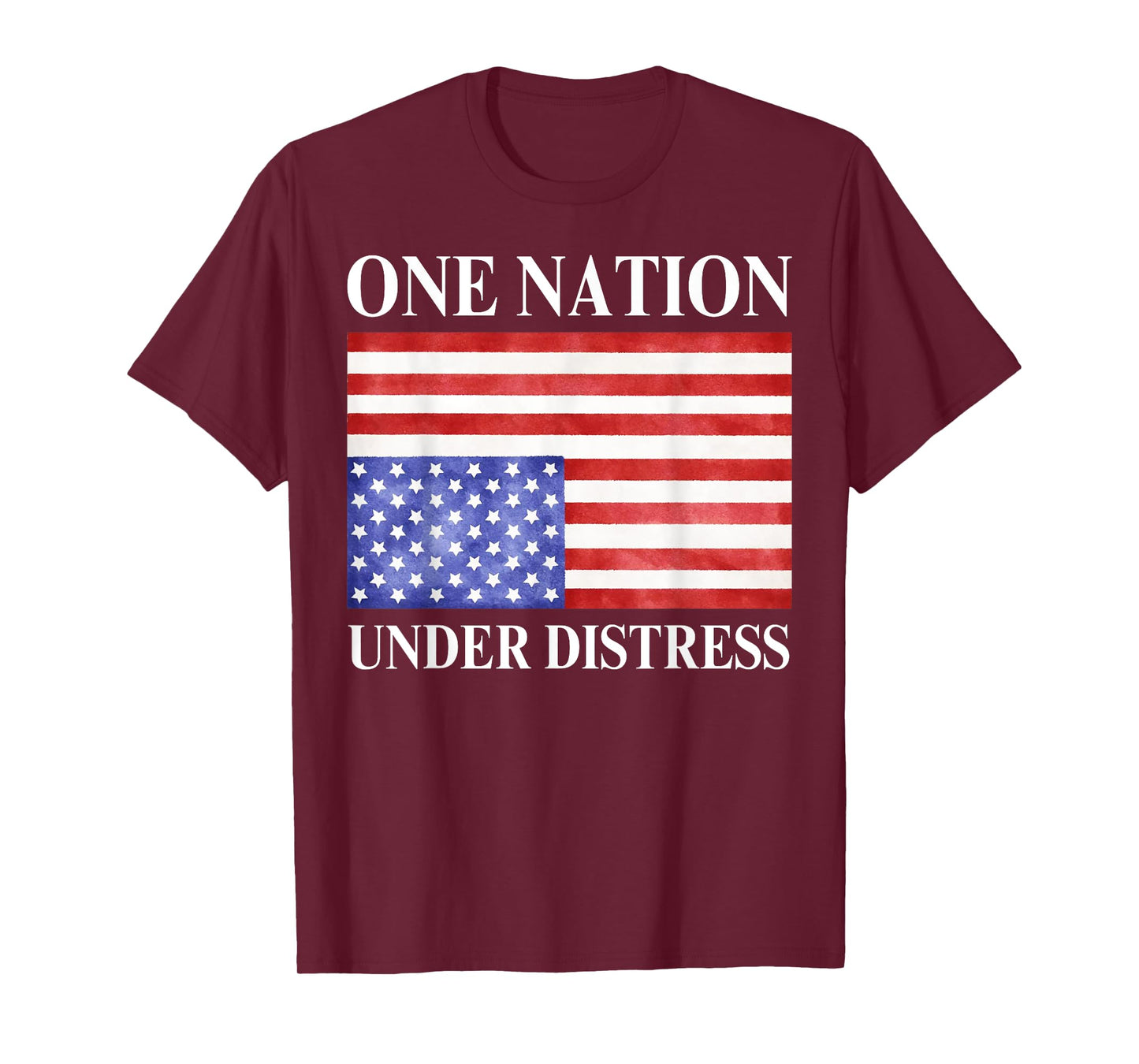 One Nation Under Vintage Distress 4th Of July American Flag T-Shirt