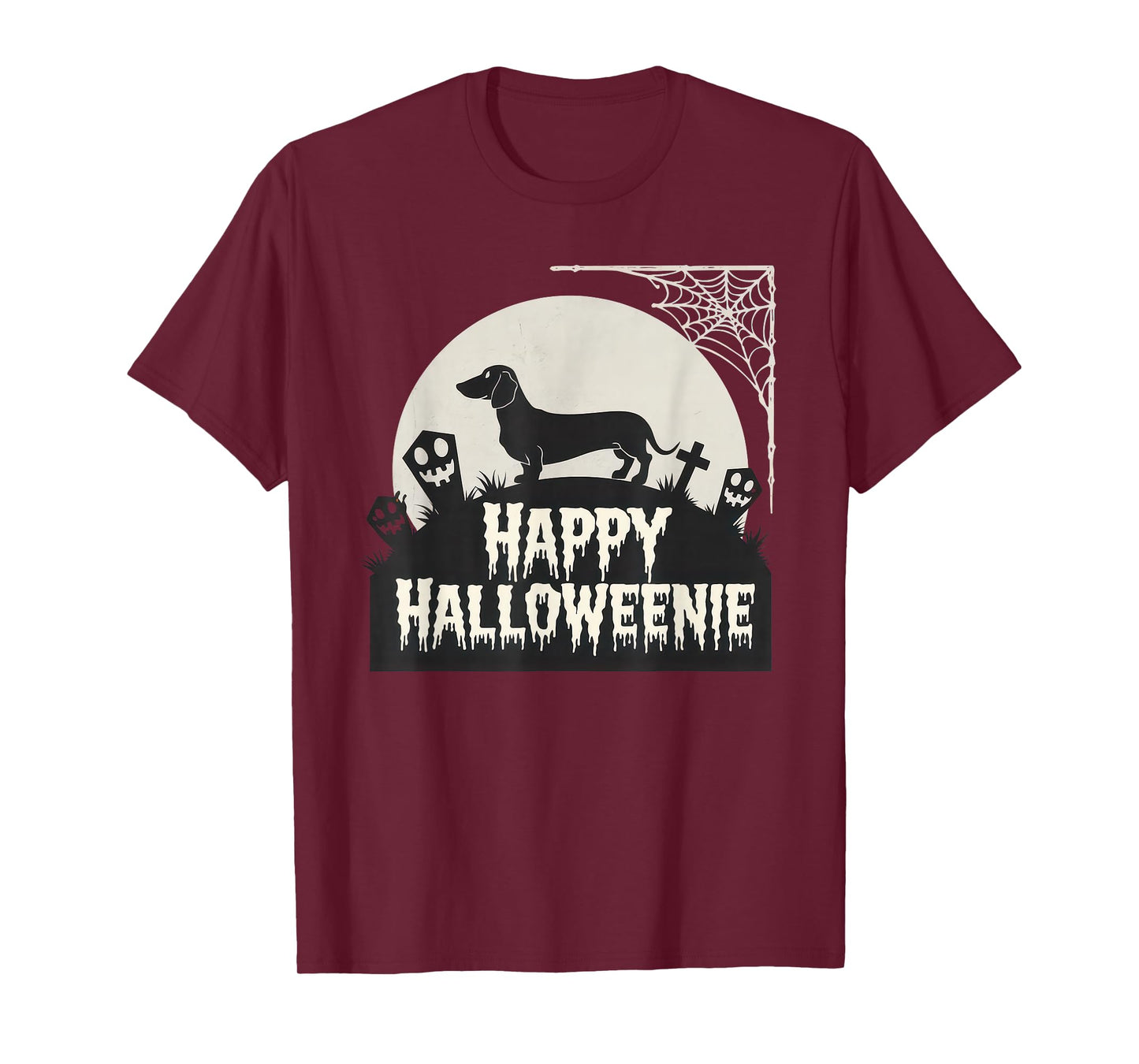 Happy Halloweenie Tshirt Women Men Wiener Monster Party T-Shirt