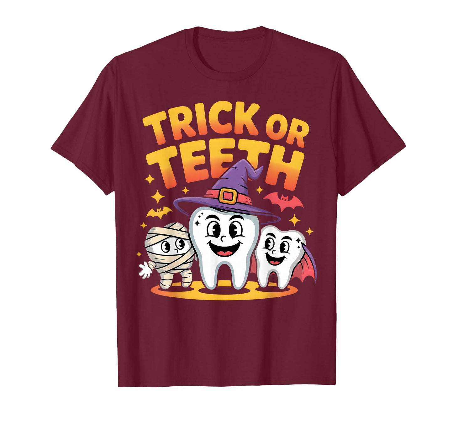 Trick or Teeth Funny Dental Halloween Costume T-Shirt