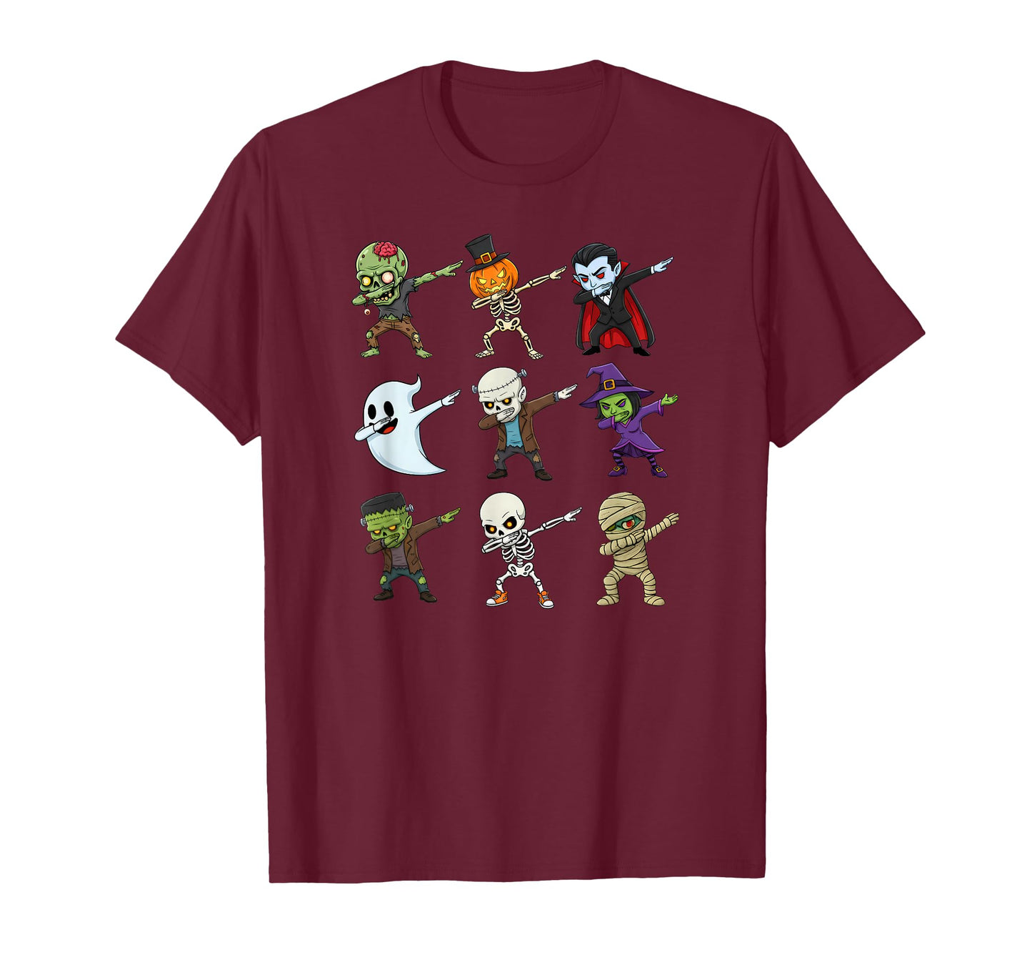 Dabbing Halloween Zombie Skeleton Pumpkin Mummy T-Shirt
