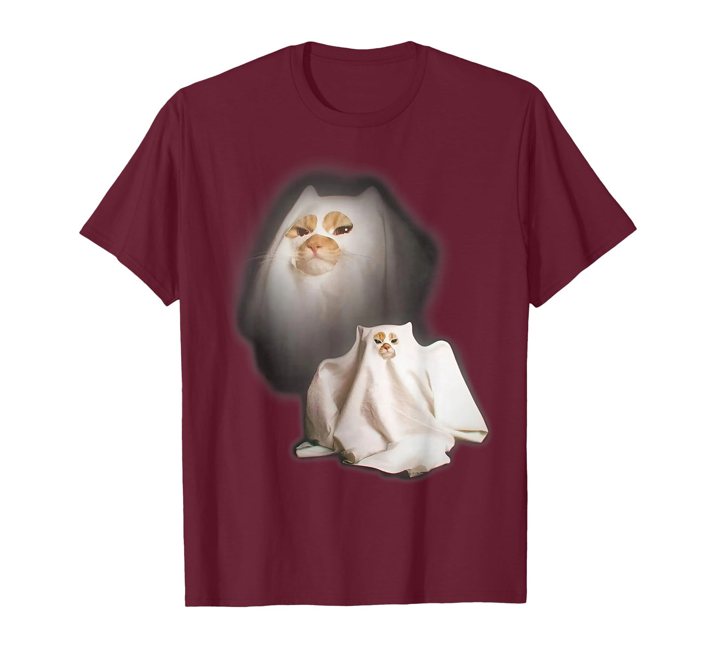 Ghost Cat Meme Funny Halloween Men Women Kids T-Shirt