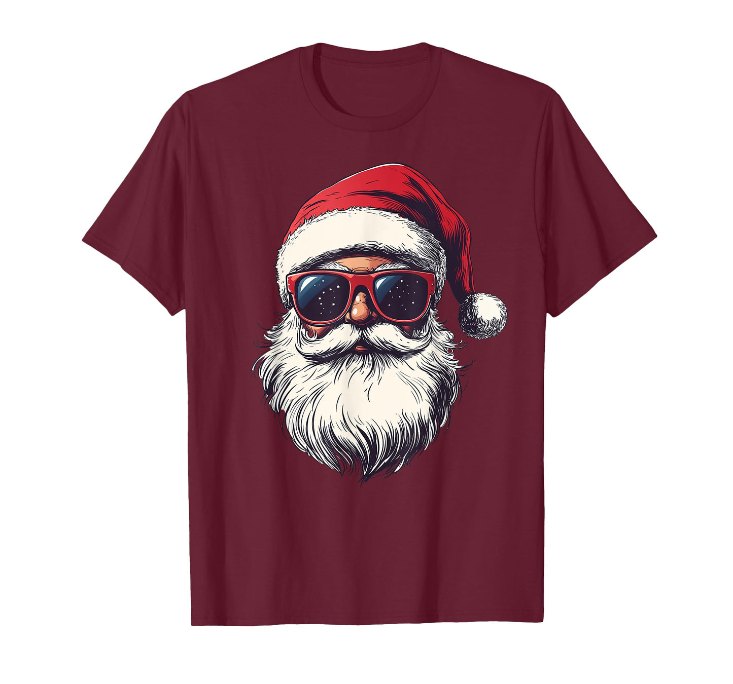 Cool Santa Claus Face Retro Sunglasses Christmas Men Boys T-Shirt