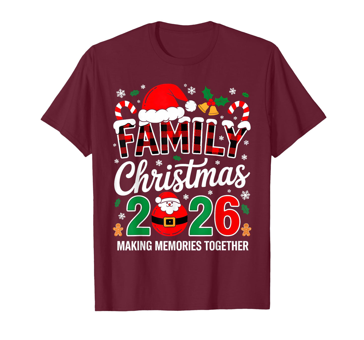 Family Christmas 2026 Matching Squad Santa Elf Funny Xmas T-Shirt