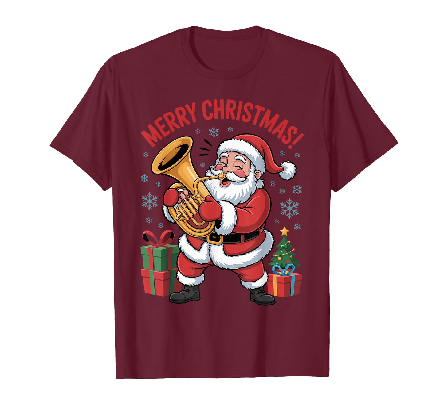Funny Santa Playing Tuba Holiday Chrismas Xmas Pajama T-Shirt