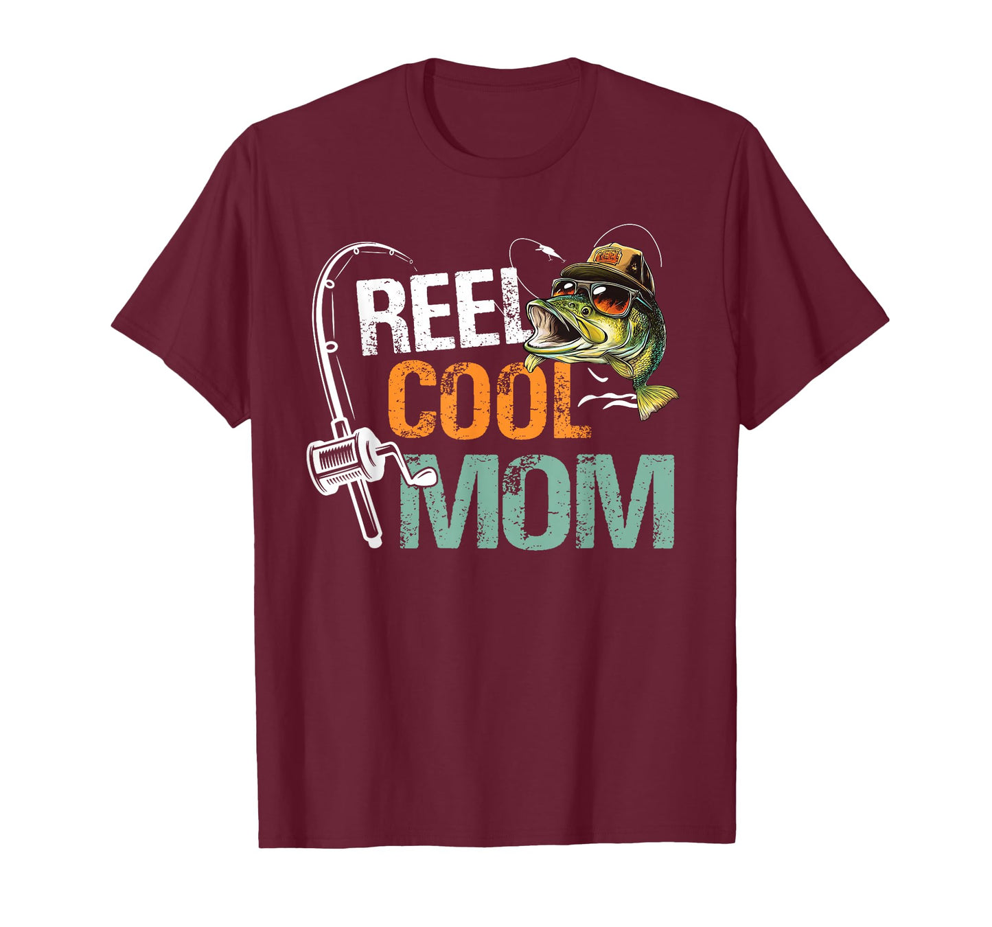 Reel Cool Mom Fishing Mom Birthday Vintage T-Shirt