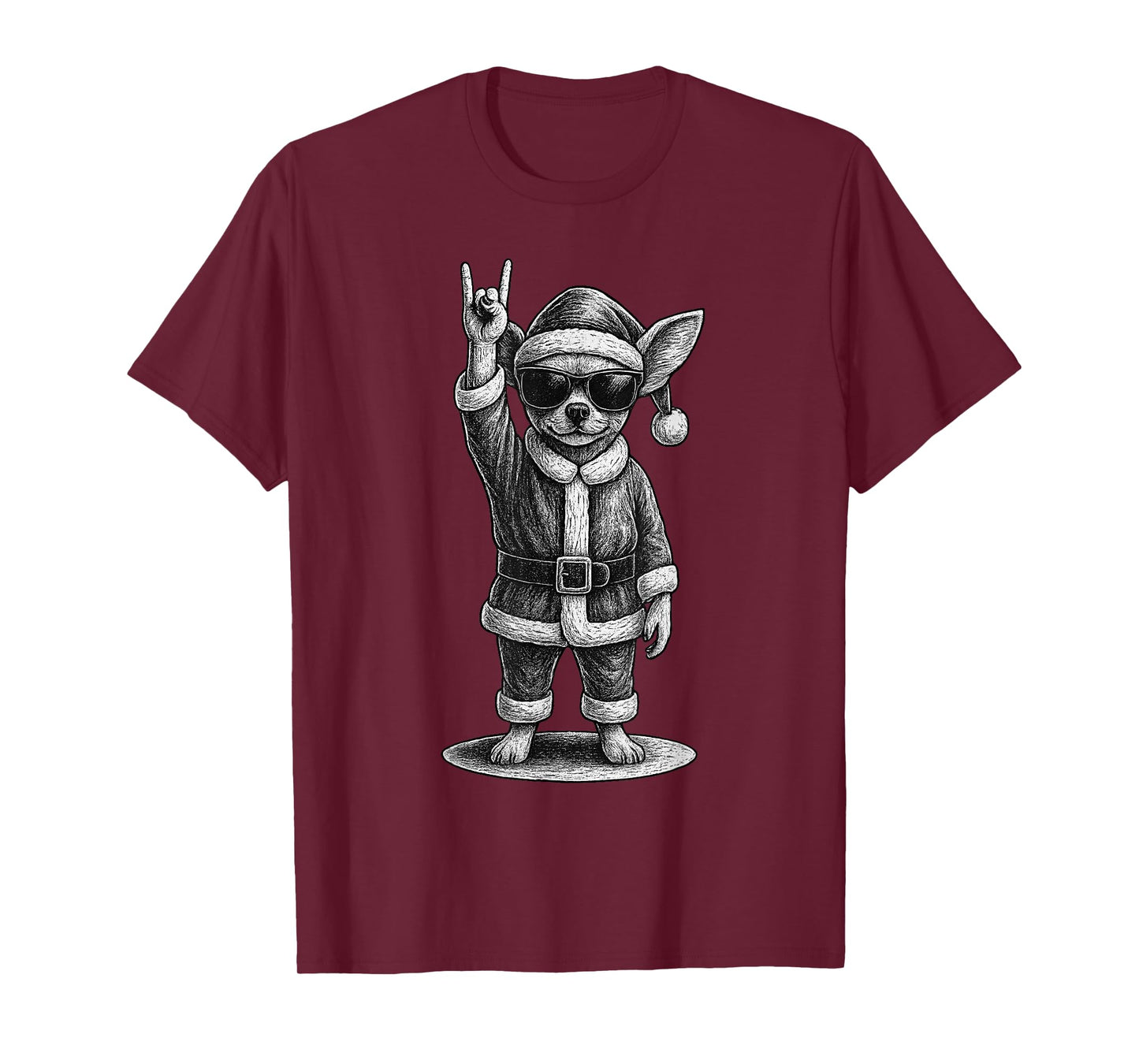 Chihuahua Rock Music Christmas Dog Lover T-Shirt