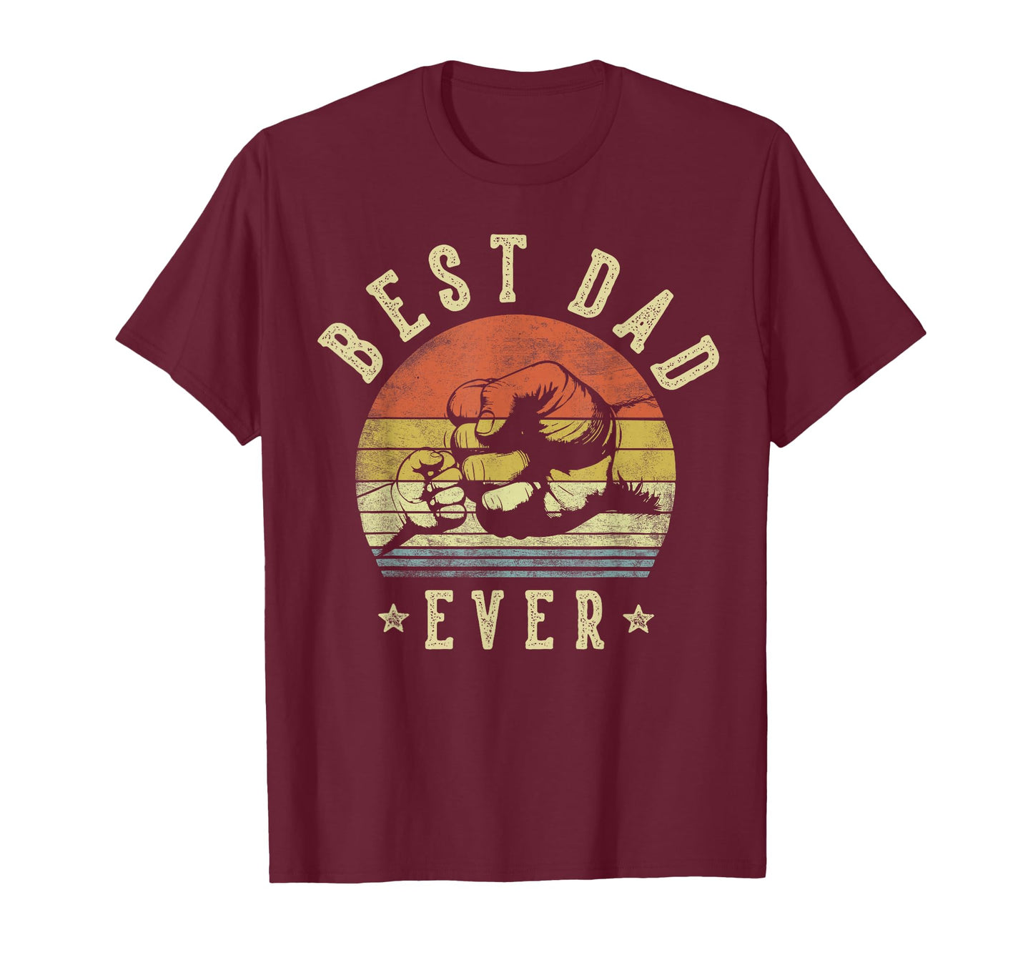 Best Dad Ever - Retro Fist Bump Vintage Design Dad T-Shirt