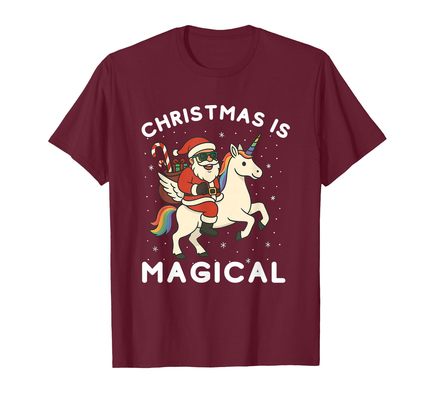 Christmas is Magical Santa Riding A Unicorn T-Shirt