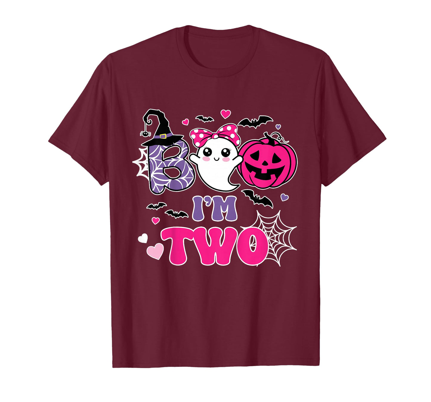 Kids Halloween Ghost Boo I'm Two 2nd Birthday Party Groovy T-Shirt