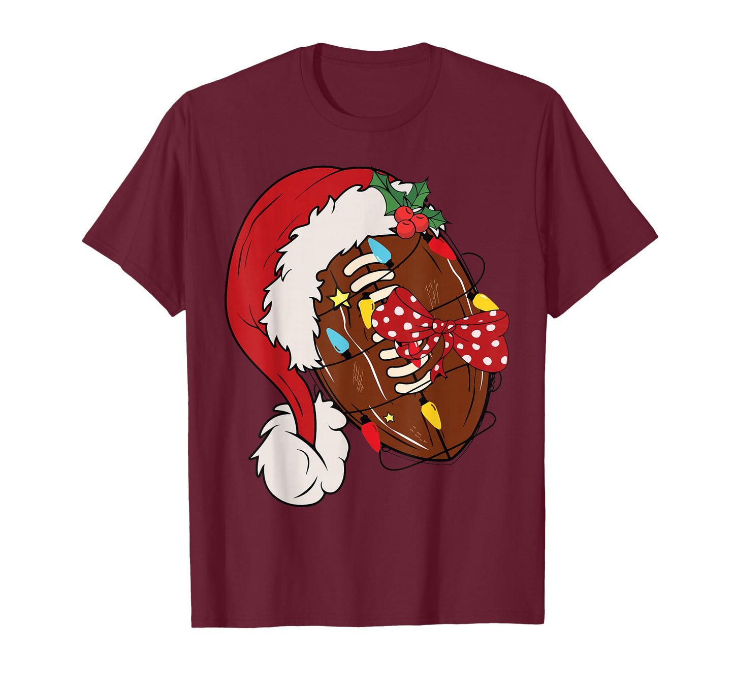 Funny American Football Santa Christmas Men Women Kid T-Shirt