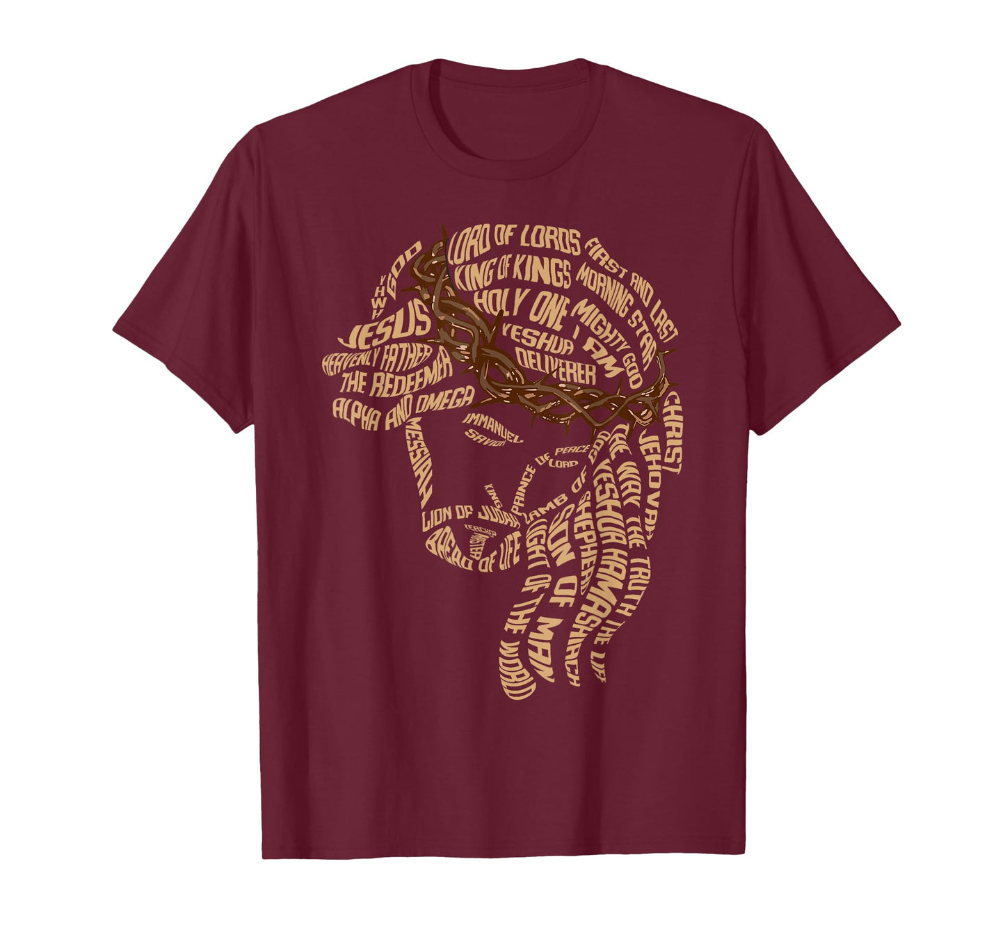 Names of Jesus Christ Face Christian Gospel Religious Bible T-Shirt