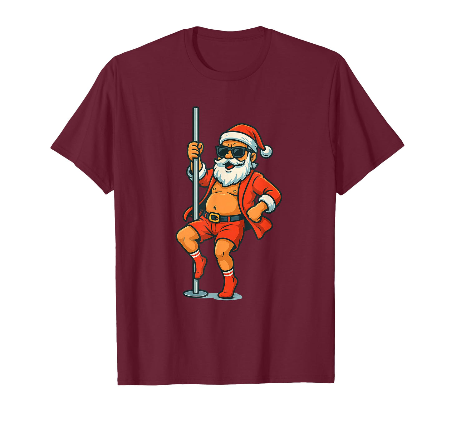 Pole Dancer Costume in Festive Look for Santa Claus Lovers T-Shirt