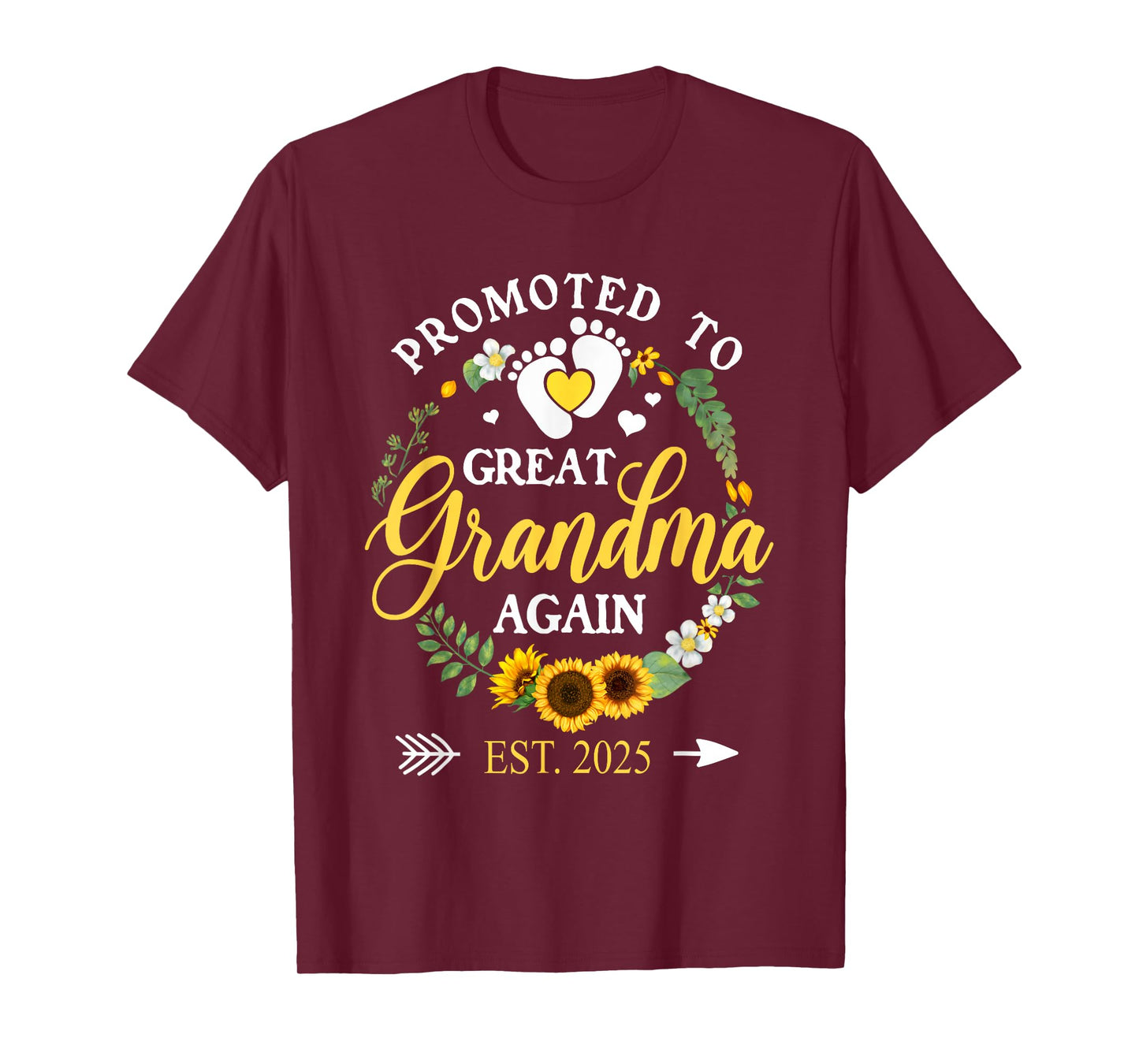 Promoted to Great Grandma Again 2025 Pregnancy Announcement T-Shirt
