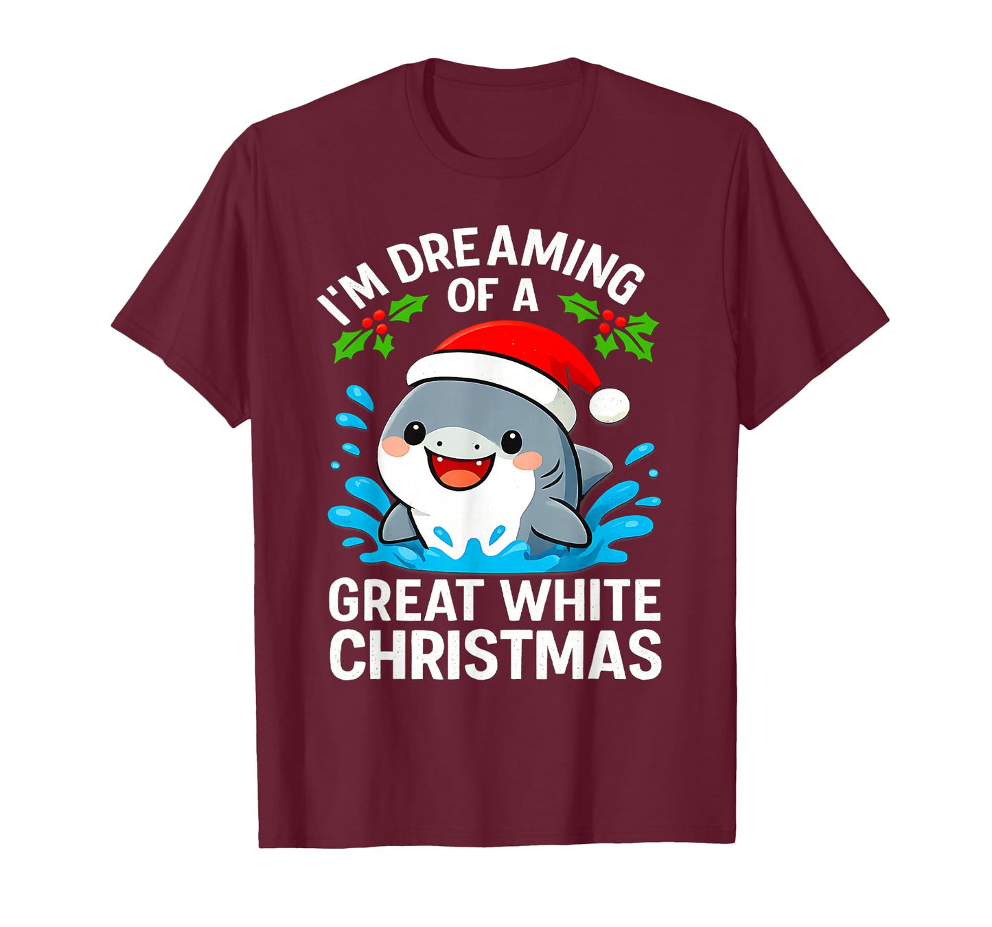 Great White Christmas Shark Funny Santa Holiday Pun Humor T-Shirt