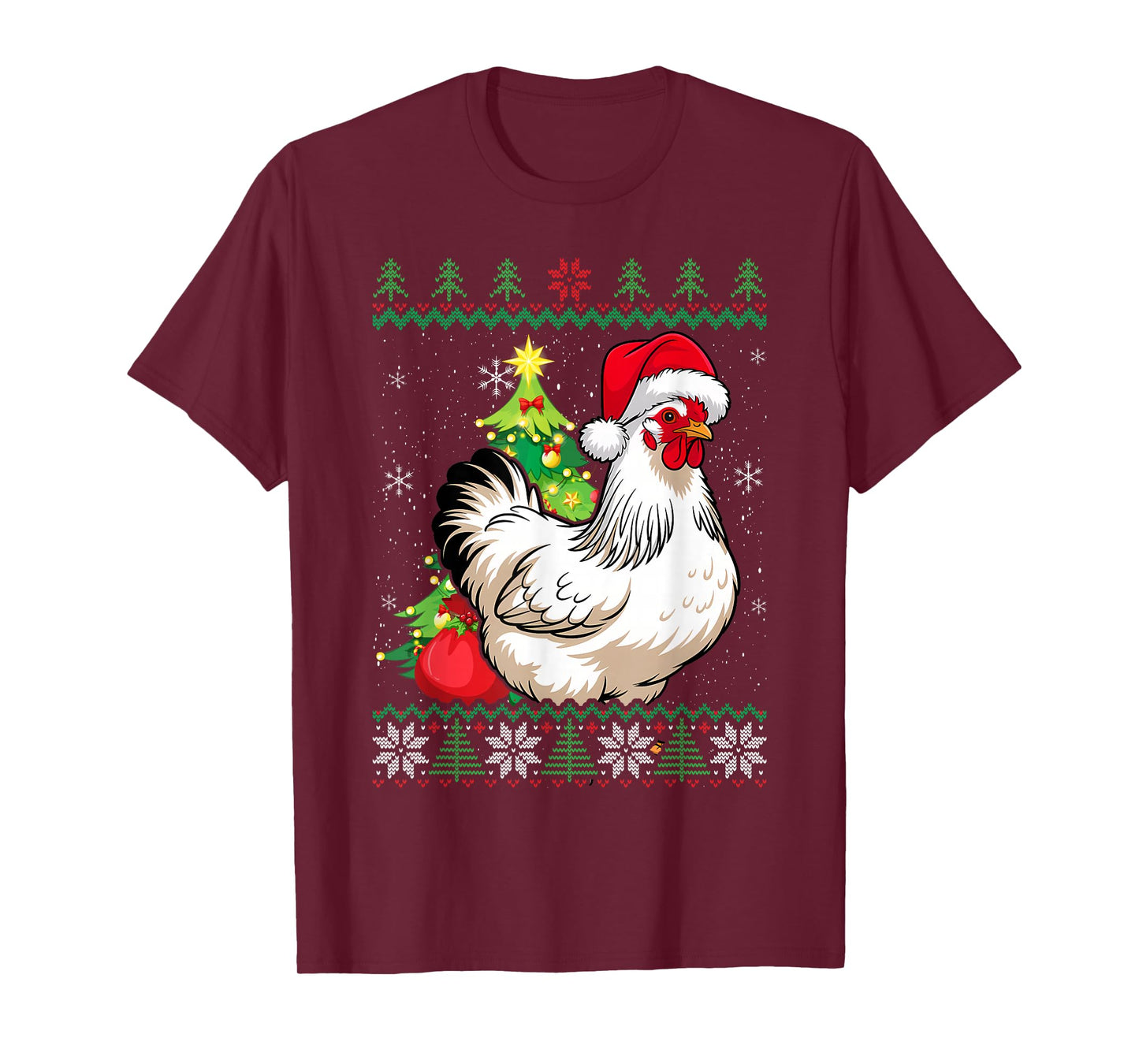 Santa Chicken Ugly Sweater Animals Christmas Pajama T-Shirt