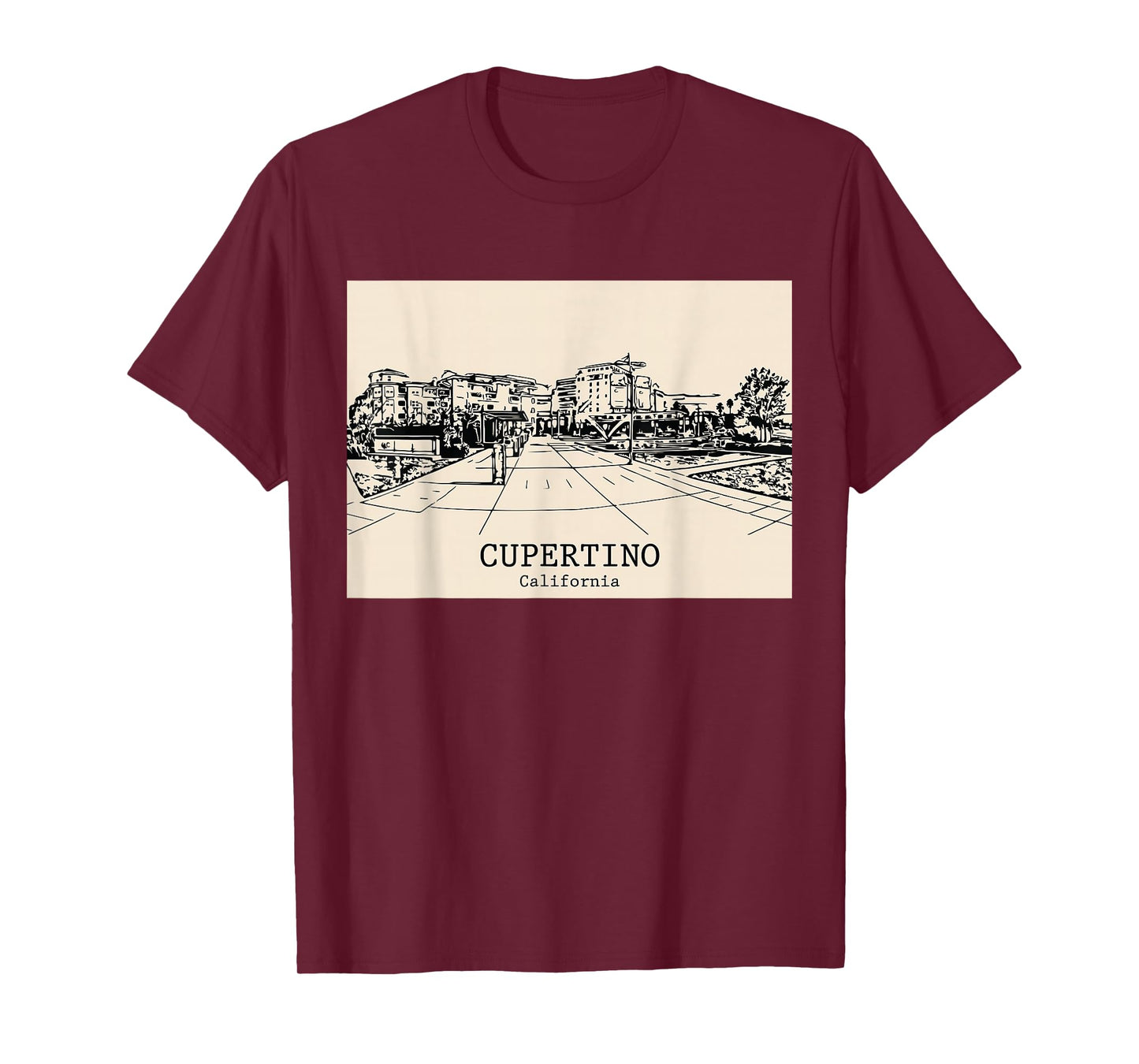 Cupertino California Vintage Retro Travel Souvenir T-Shirt