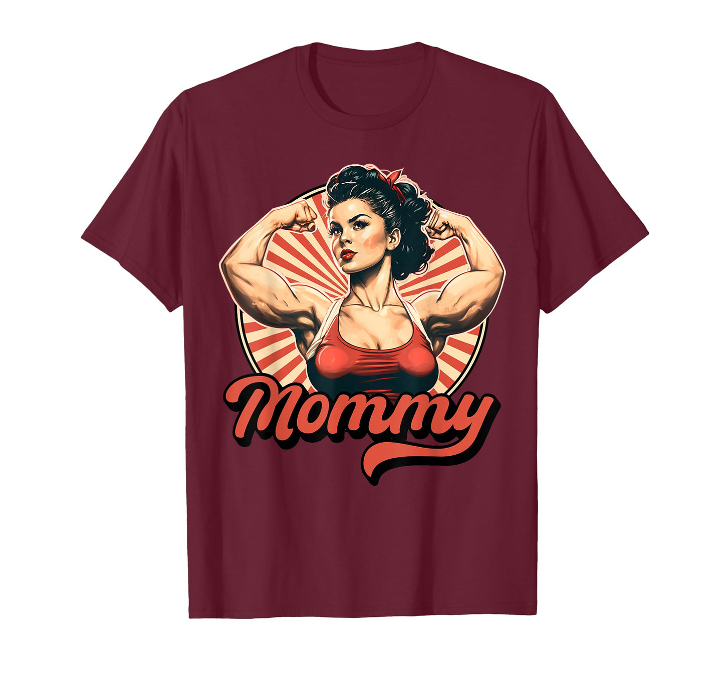 Mommy Retro Weightlifting And Bodybuilding Gym Mom T-Shirt