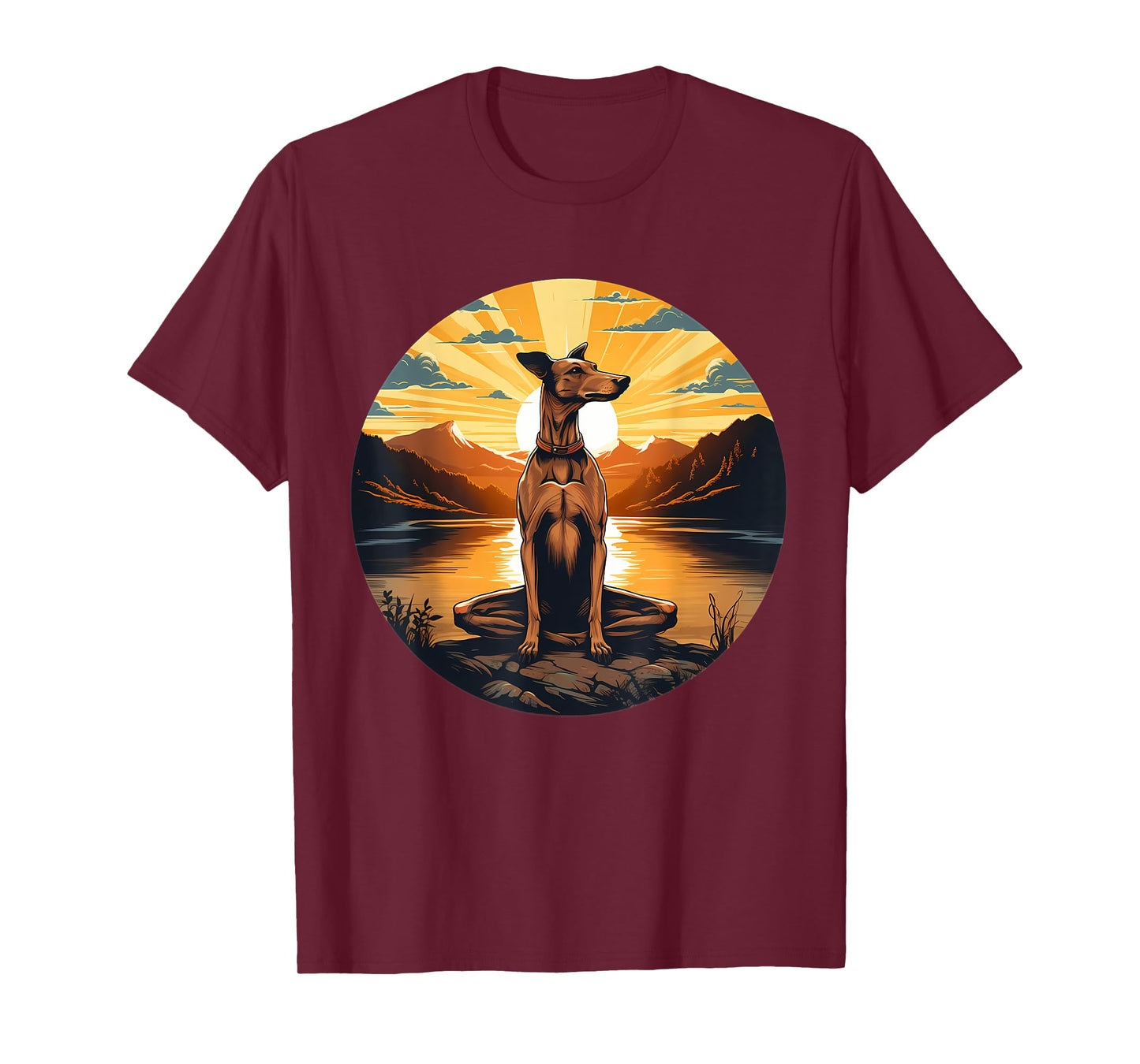 Greyhound Dog Meditation Yoga Men Women Girls Kids T-Shirt