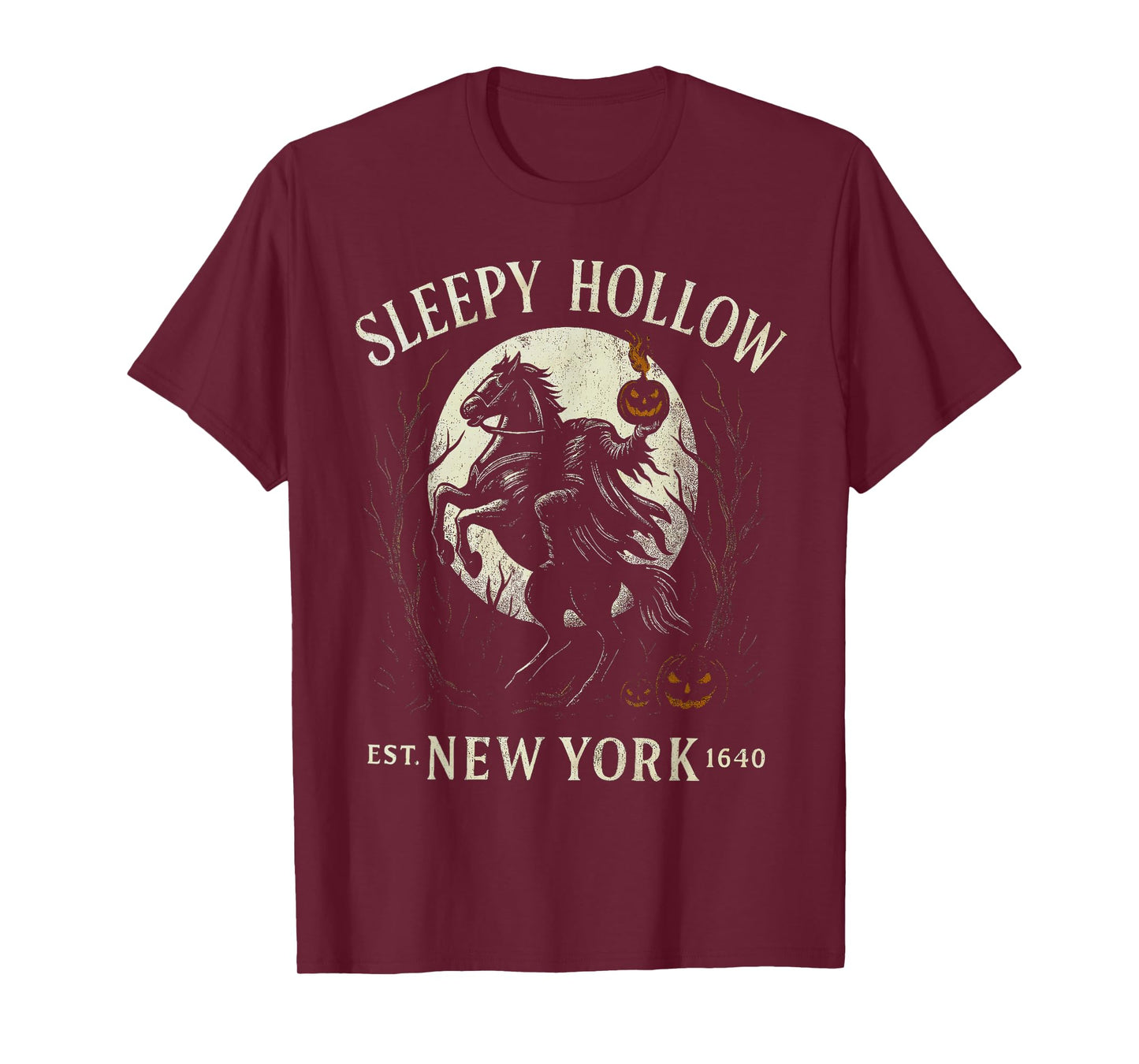 Gothic Sleepy Hollow Spooky Pumpkin Bookish Halloween T-Shirt