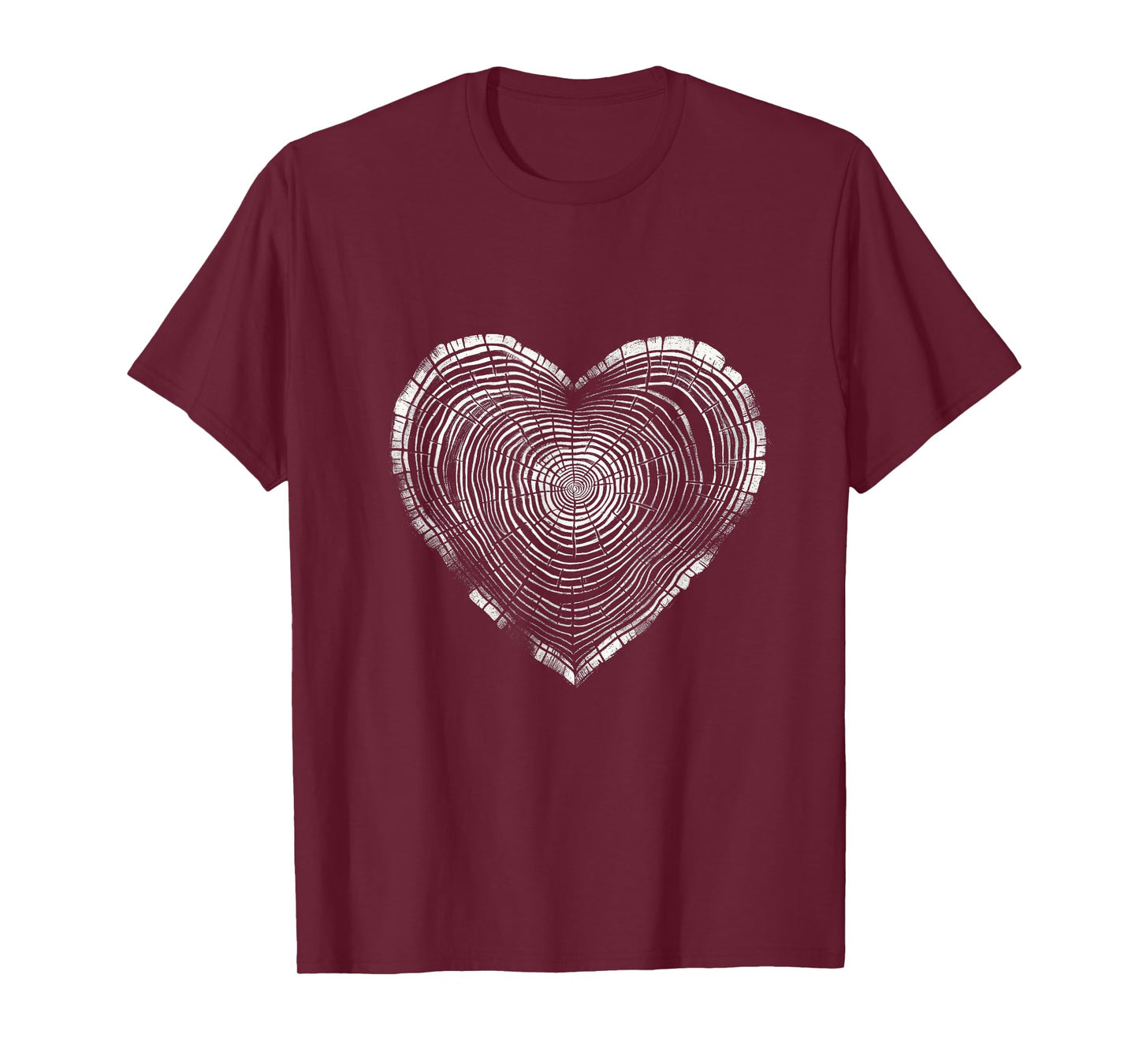 Retro Tree Trunk Heart Nature Wildlife Trees Outdoor Forest T-Shirt