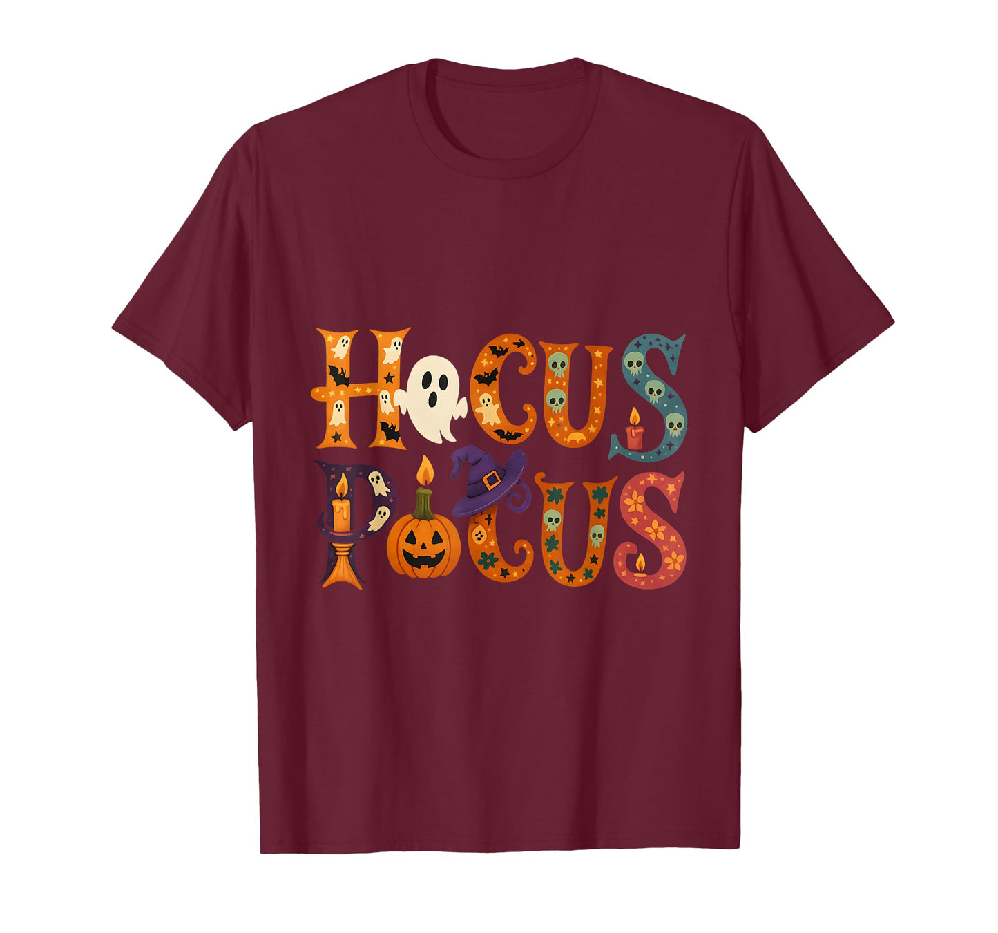 Cute Hocus Pocus Halloween Ghost Witch Pumpkin Fun T-Shirt
