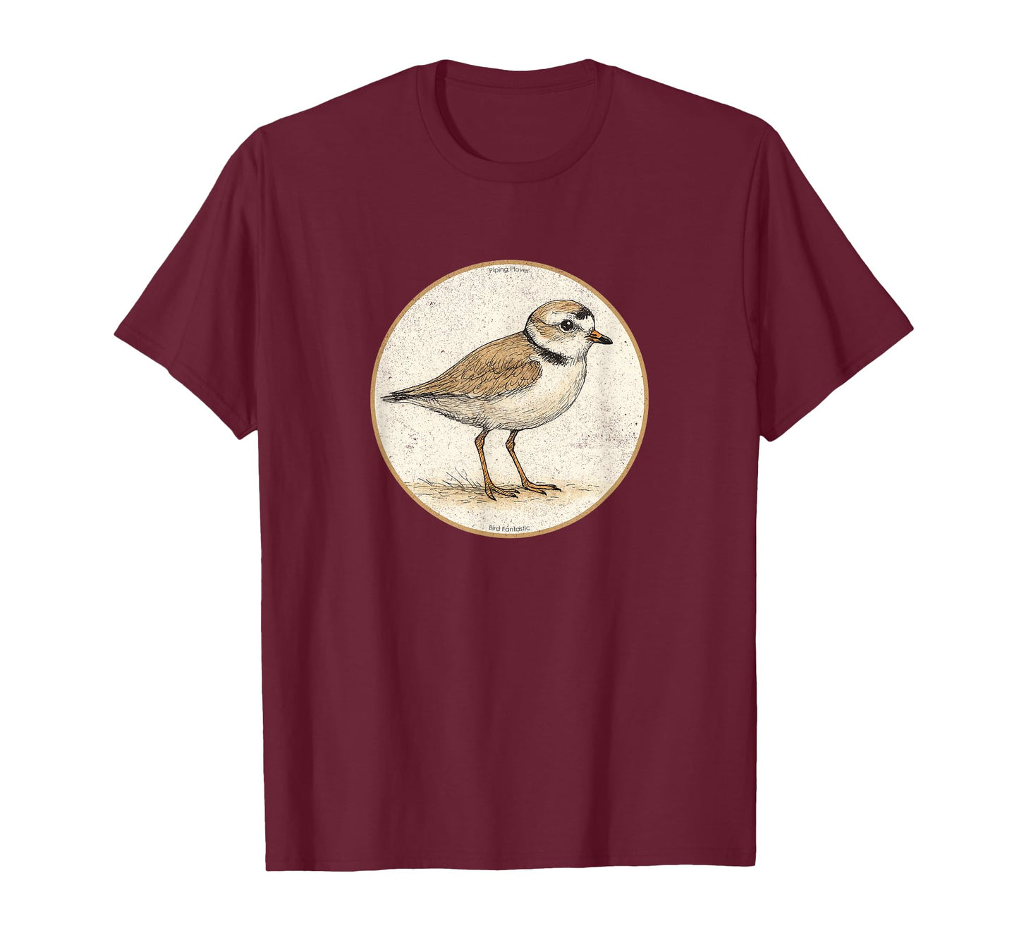 Colorful Retro Piping Plover Bird Design T-Shirt