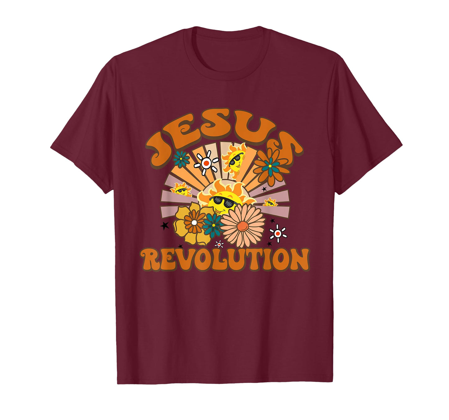 Jesus Revolution Funny Christian Retro Groovy Boho T-Shirt