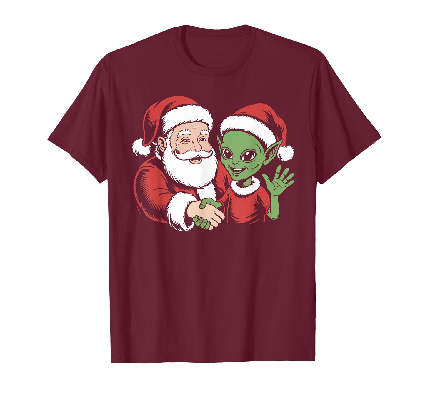 Santa Shaking Alien Hand T-Shirt