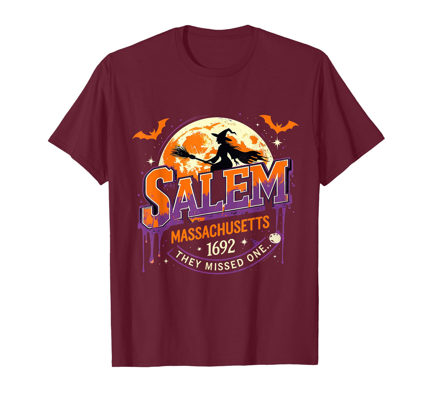 Salem 1692 Witch Retro Halloween Gothic Design T-Shirt