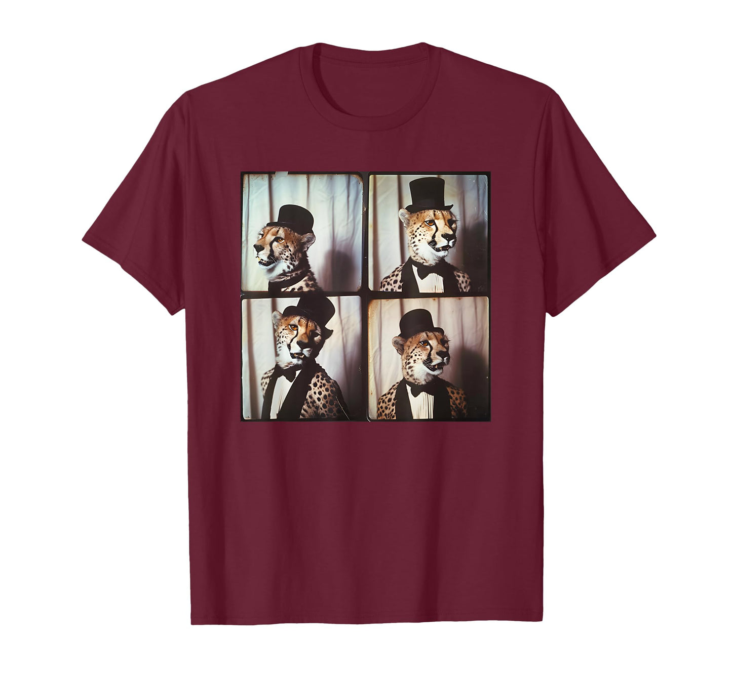 Cheetah In Suit Love Cheetahs Funny Zoo Animal Photobooth T-Shirt