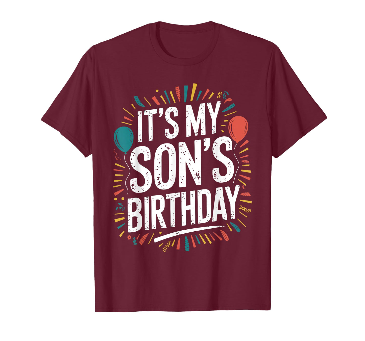 Distressed It's My Son's Birthday Vintage Men Women Kids T-Shirt