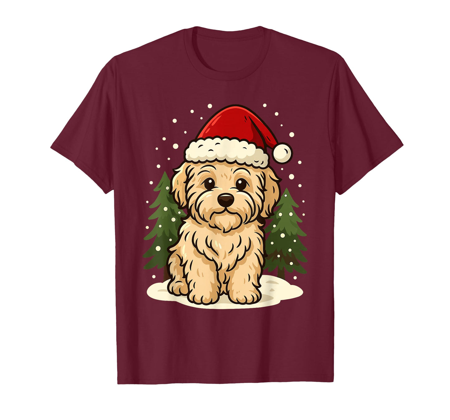 Maltipoo Christmas Dog – Winter Holiday Scene T-Shirt