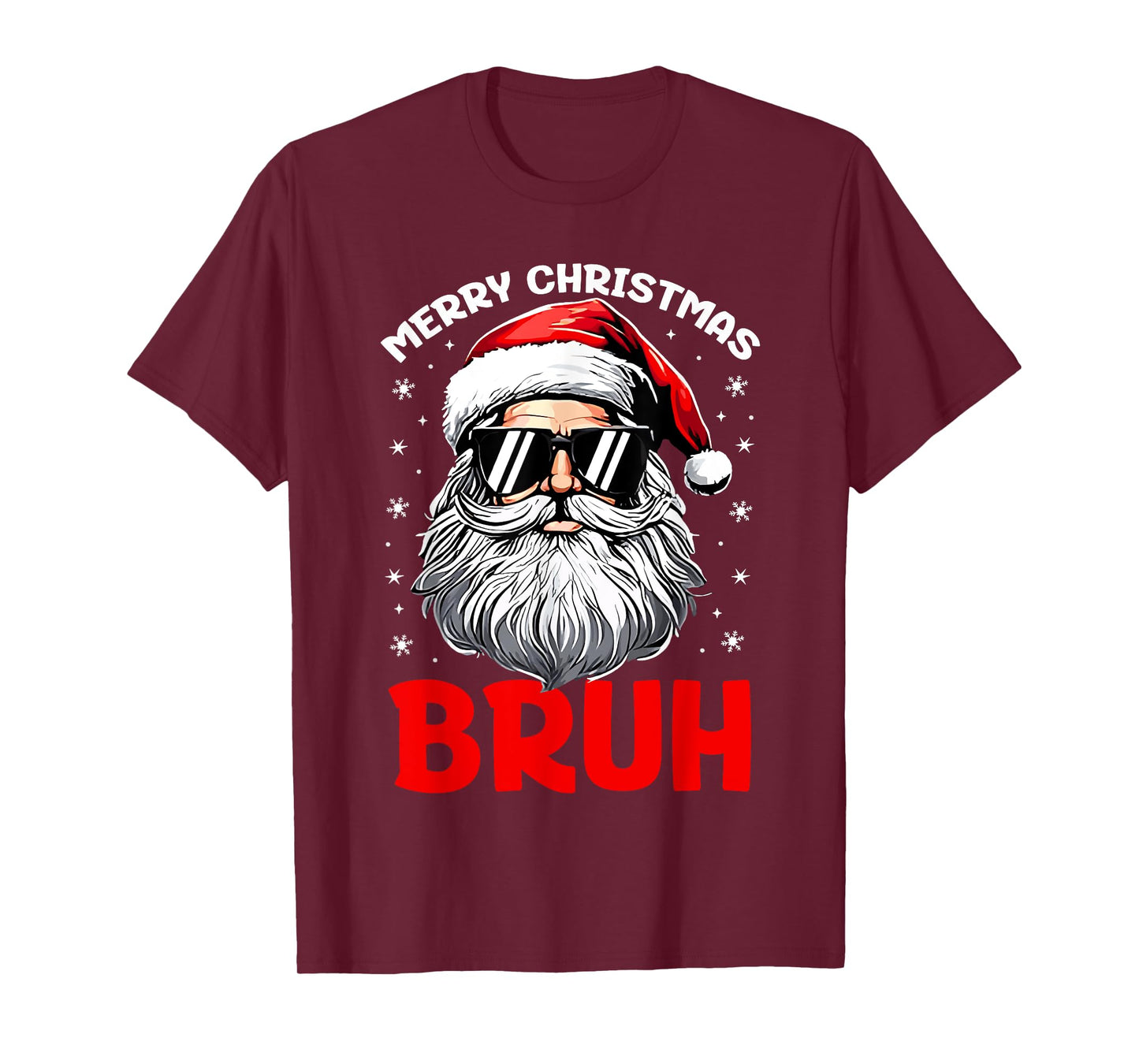 Merry Christmas Bruh Funny Santa Claus Retro Men Women Kids T-Shirt