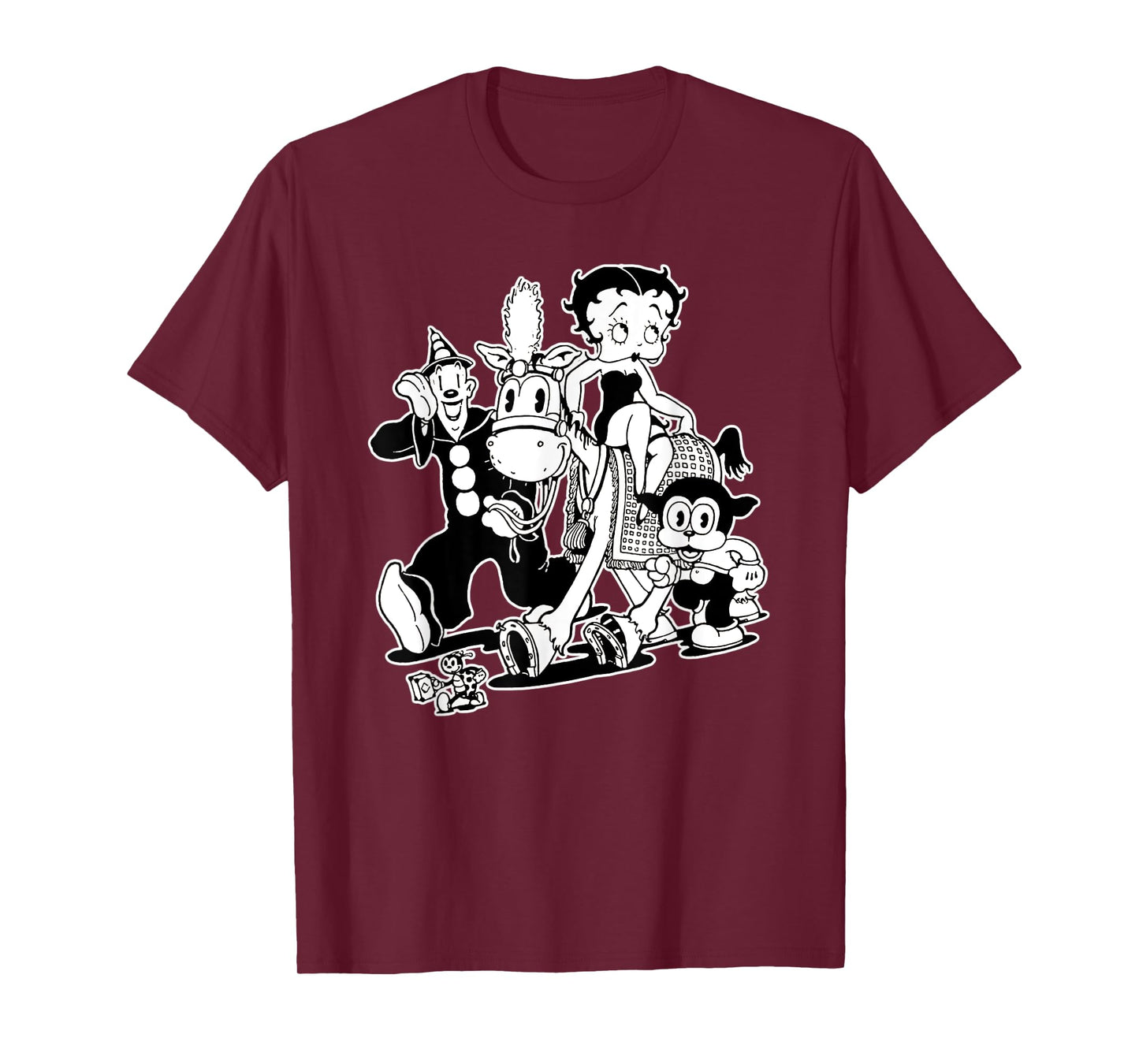 Koko the Clown x Betty x Bimbo Vintage Cartoon T-Shirt