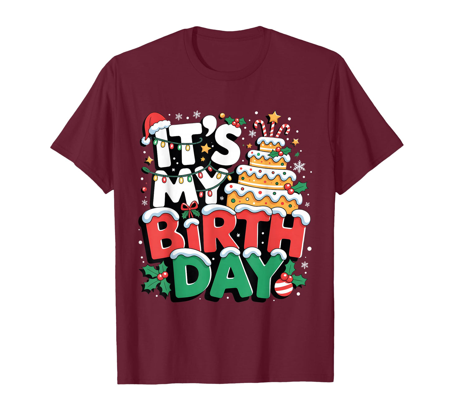 Its My Birthday Cake Christmas Kids Boys Girls December Xmas T-Shirt