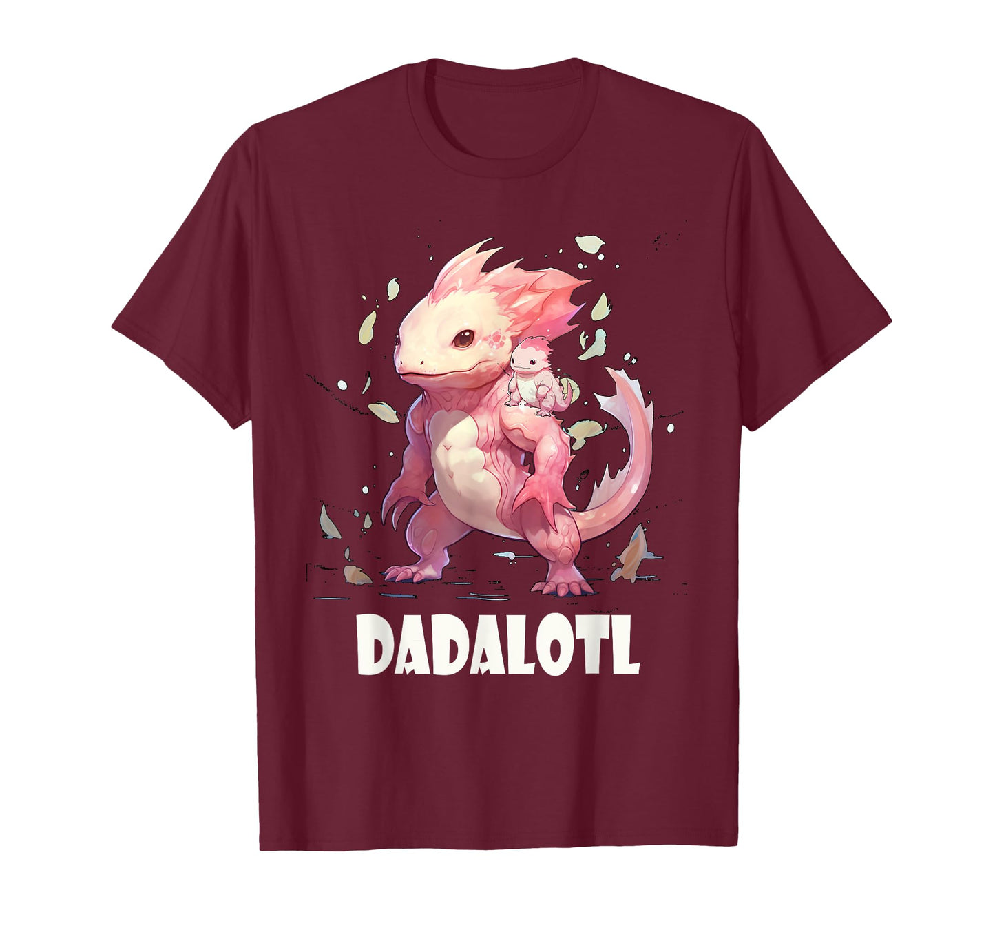 Dadalotl Fathers Day for Dad of Axolotl Daughter ANd Son T-Shirt