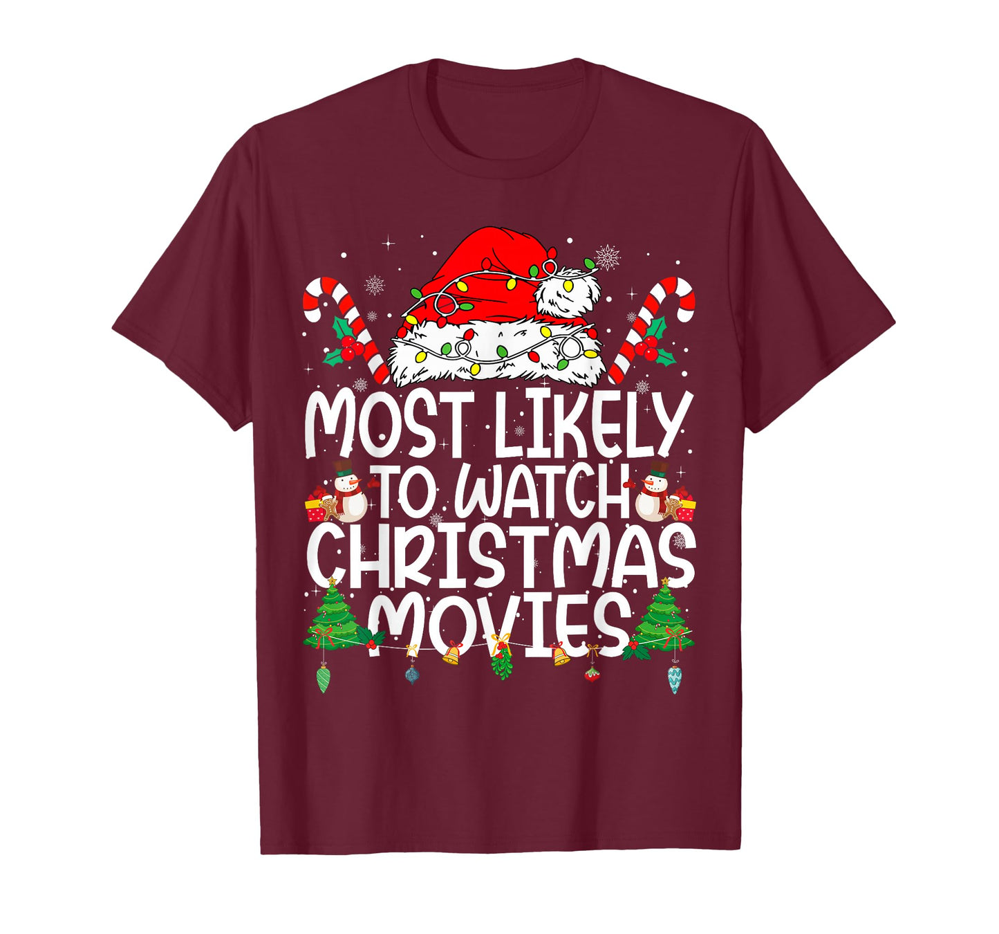 Family Matching Xmas Most Likely to Watch Christmas Movies T-Shirt