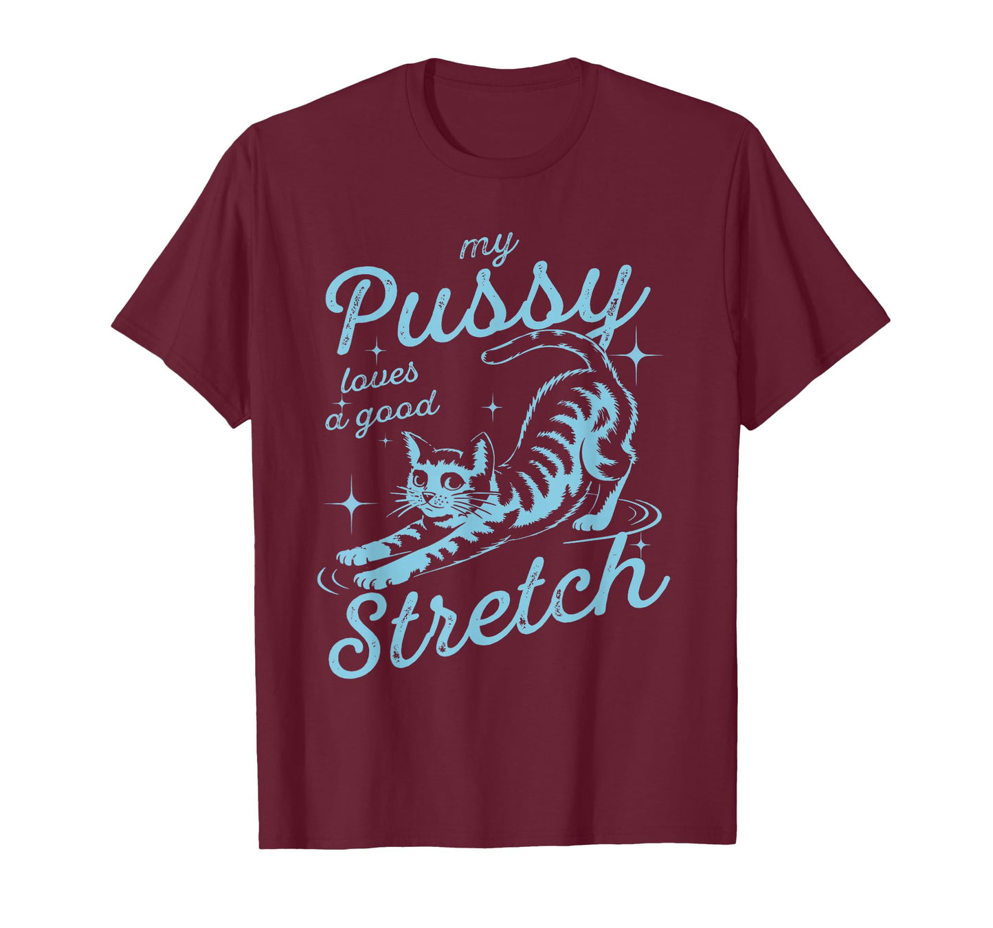 My Pussy Loves A Good Stretch Inappropriate Adult Humor Cat T-Shirt