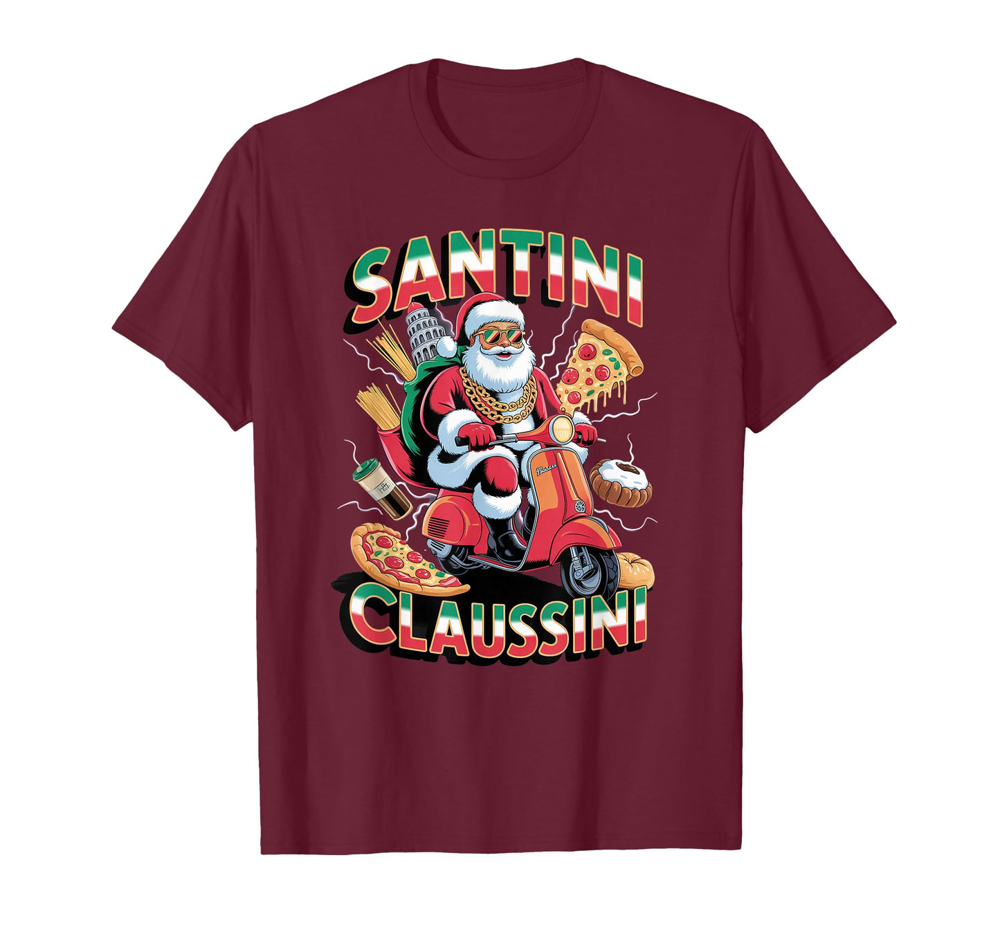 Italian Brainrot Christmas Santini Claussini Funny Santa T-Shirt