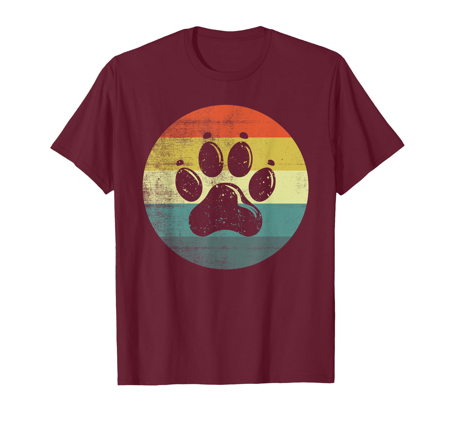 Retro Vintage Dog Paw Design T-Shirt for Men Women Kids
