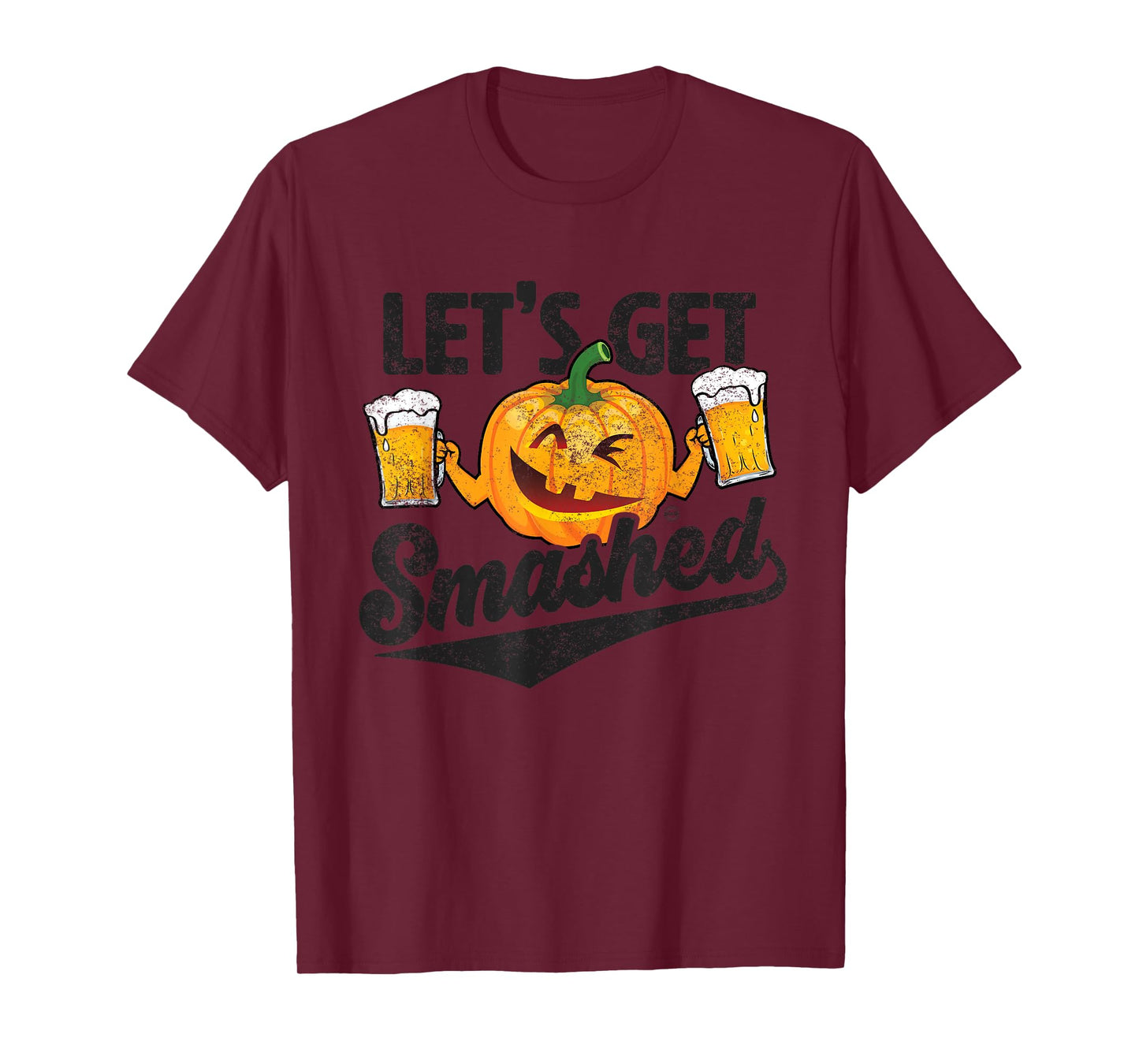 Lets Get Smashed Funny Pumpkin Beer Halloween T-Shirt