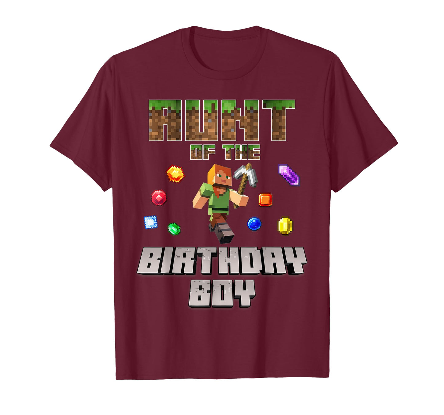 Aunt Of The Birthday Boy Video Gamer Pixel Number T-Shirt