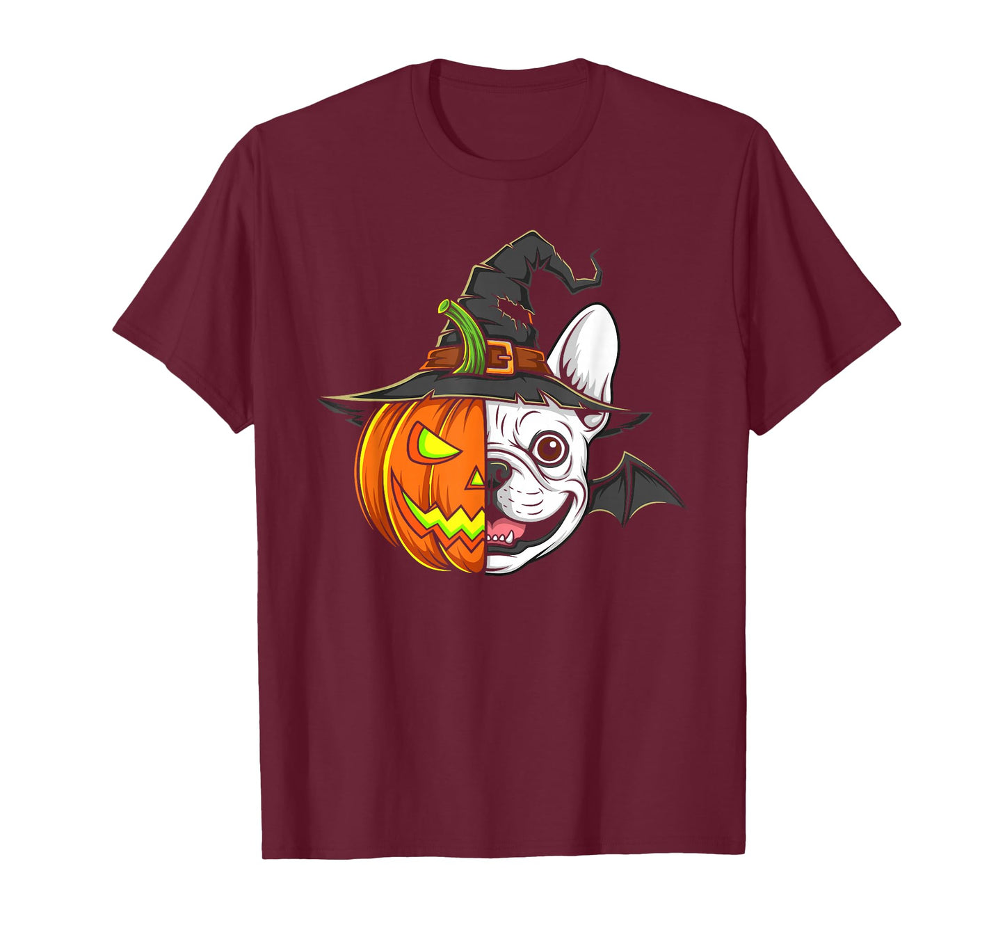 French Bulldog Pumpkin Jack O Lantern Halloween Mens Womens T-Shirt