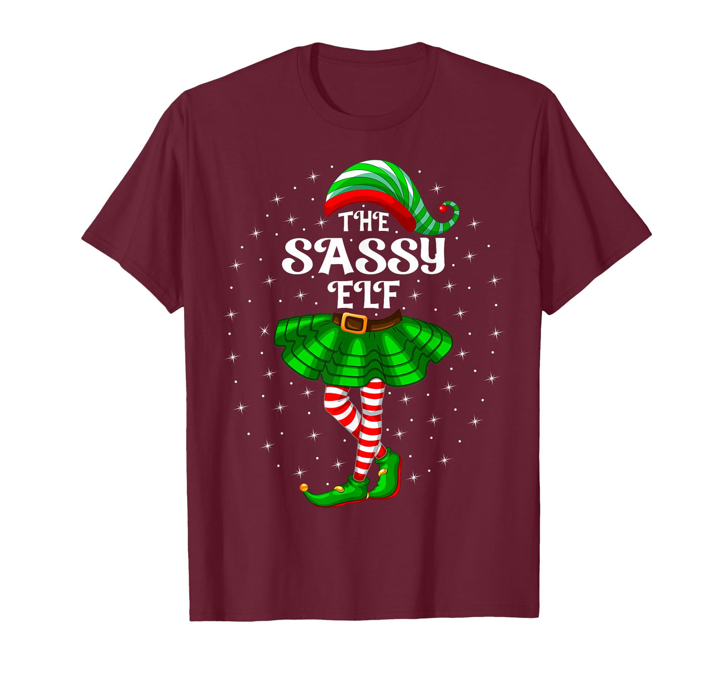 Xmas Family Matching Women Girls Mom The Sassy Elf Christmas T-Shirt