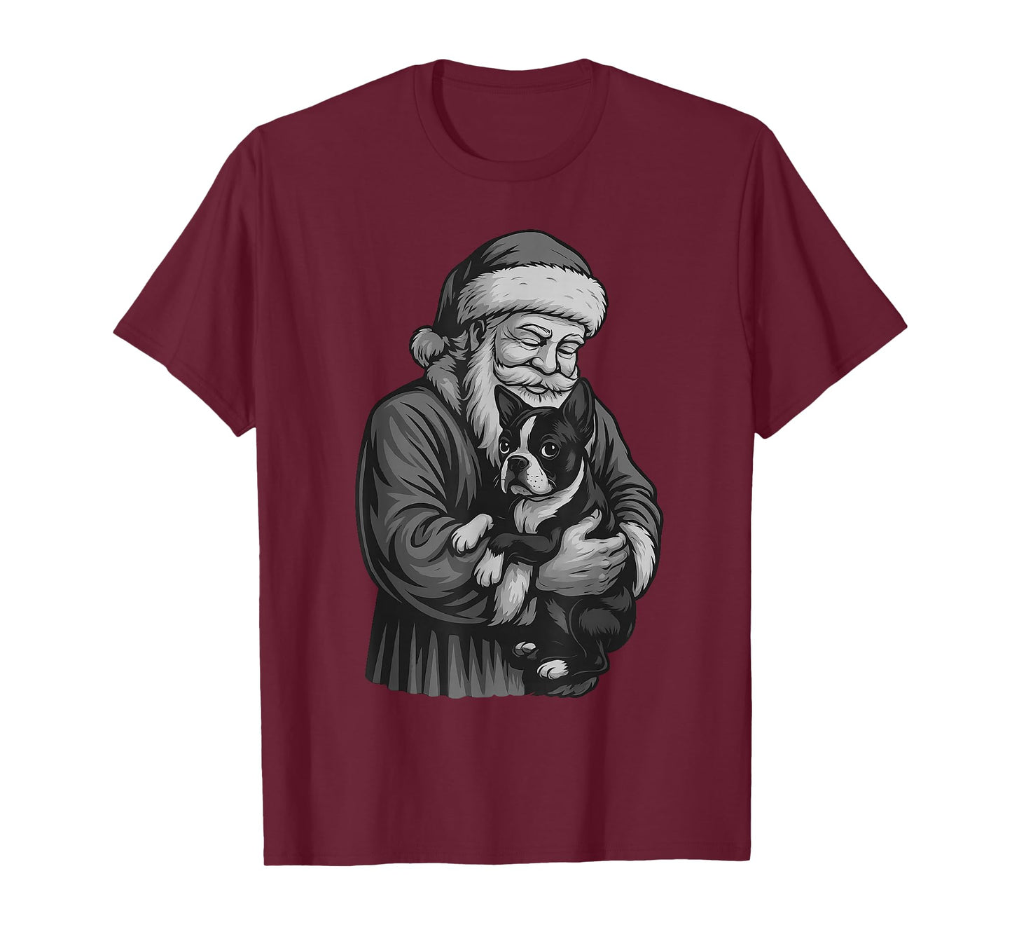 Boston Terrier Santa Claus Christmas Dog Lover T-Shirt