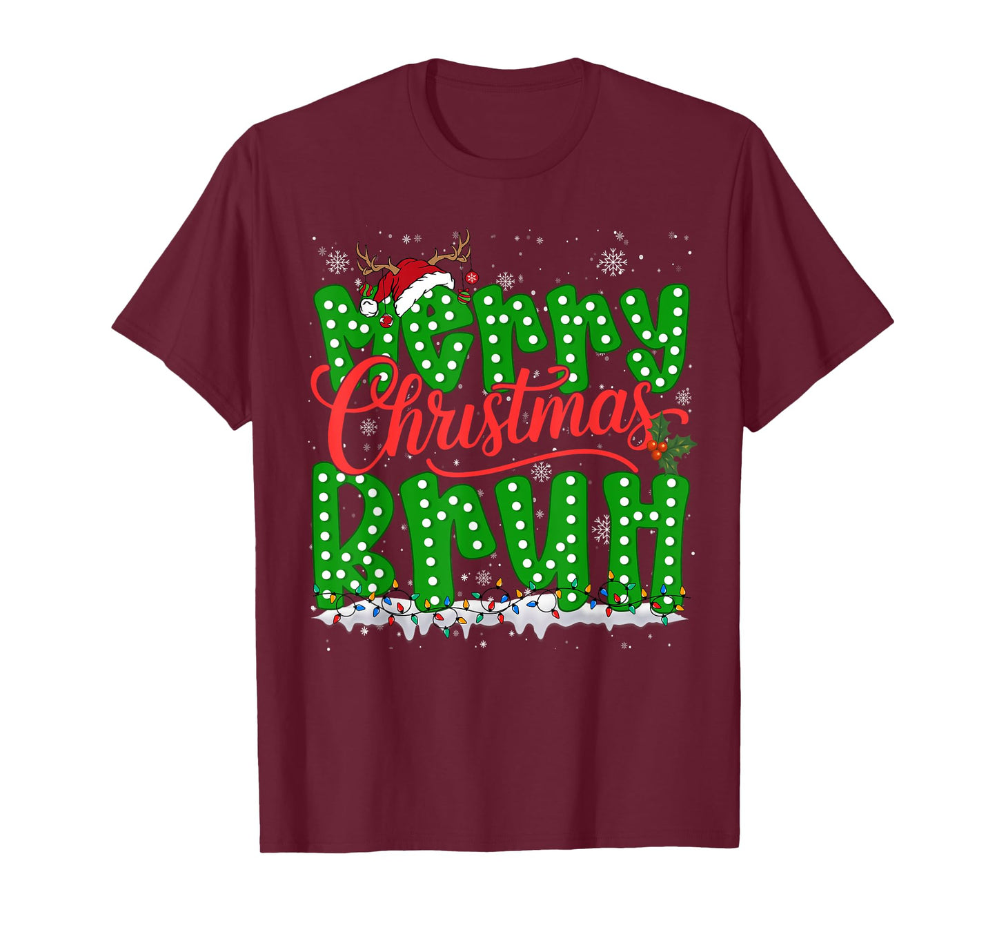 Funny Merry Christmas Bruh Holiday Meme Mens Boys Kids T-Shirt